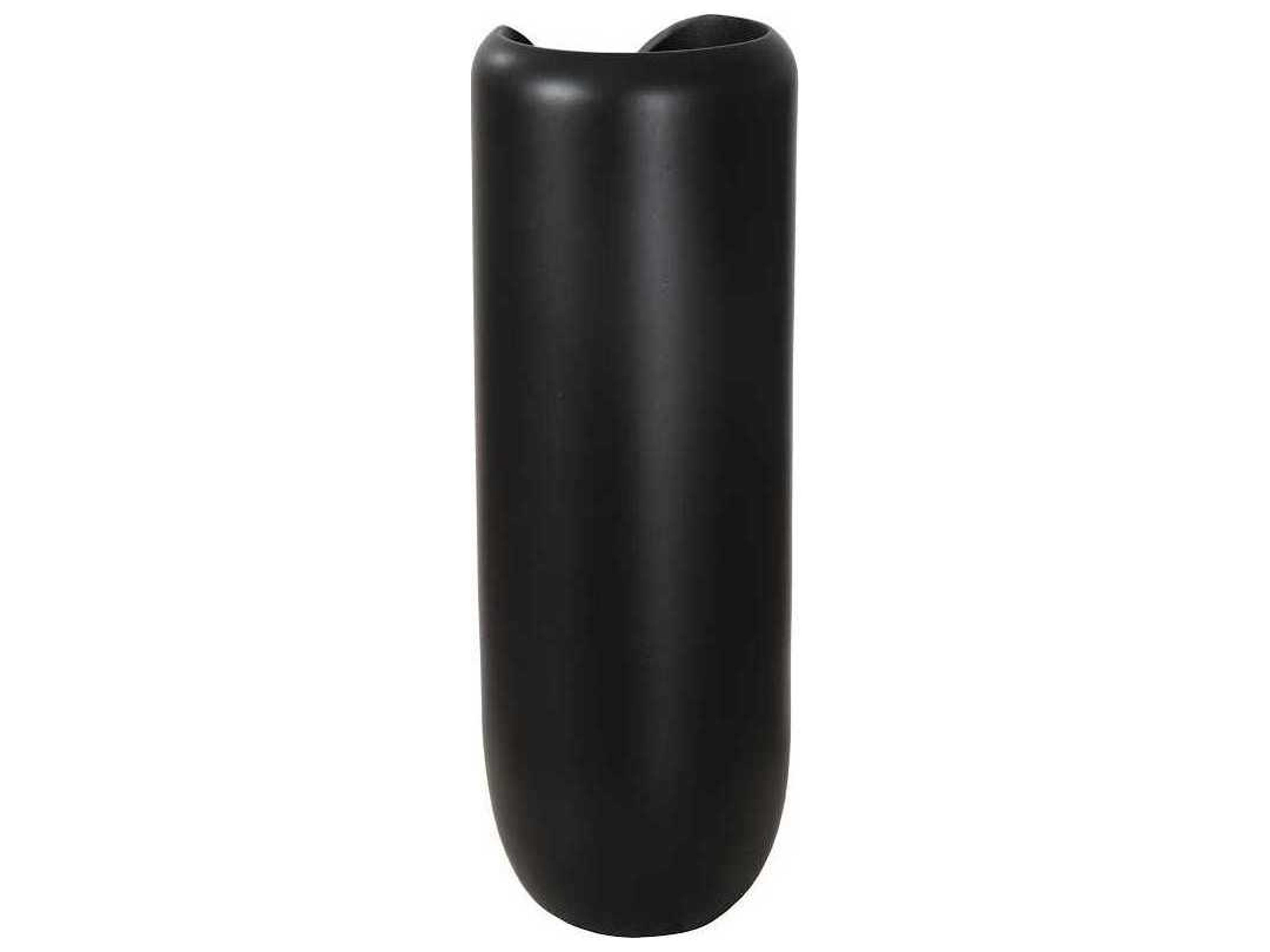 Phillips Collection Black 17" High Interval Wood Vase