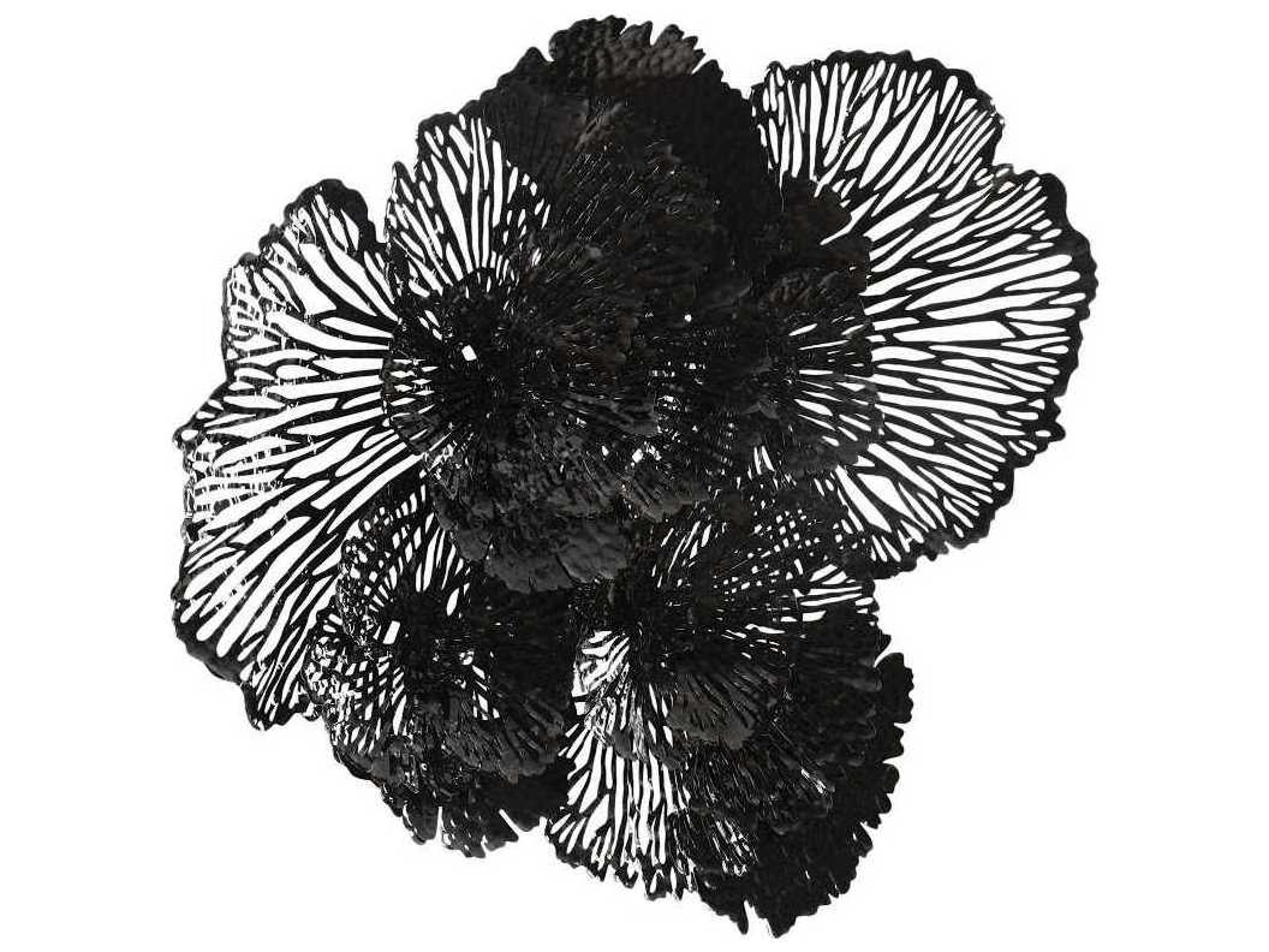 Phillips Collection Black 63" Flower Metal Wall Art