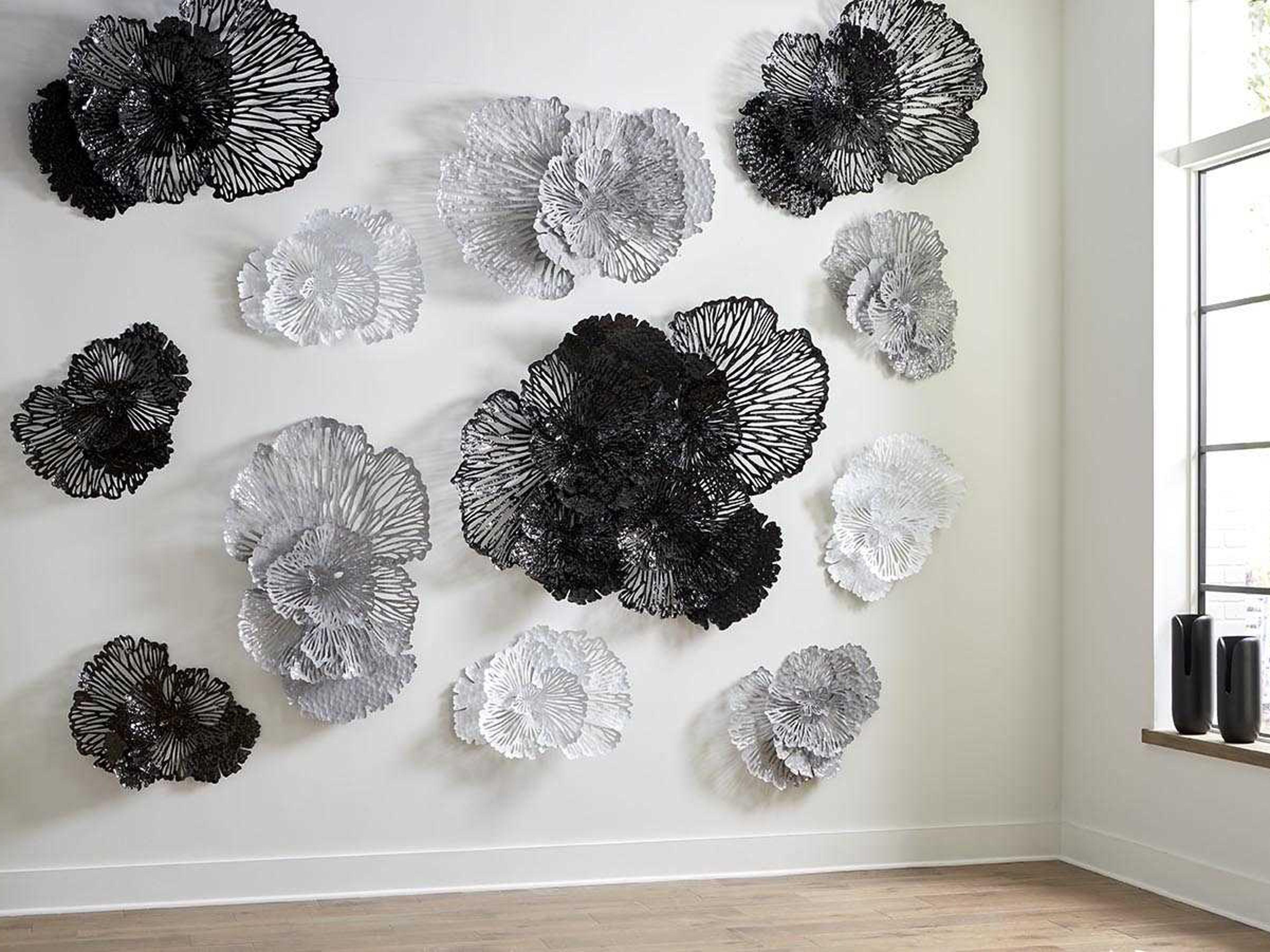Phillips Collection Black 63" Flower Metal Wall Art