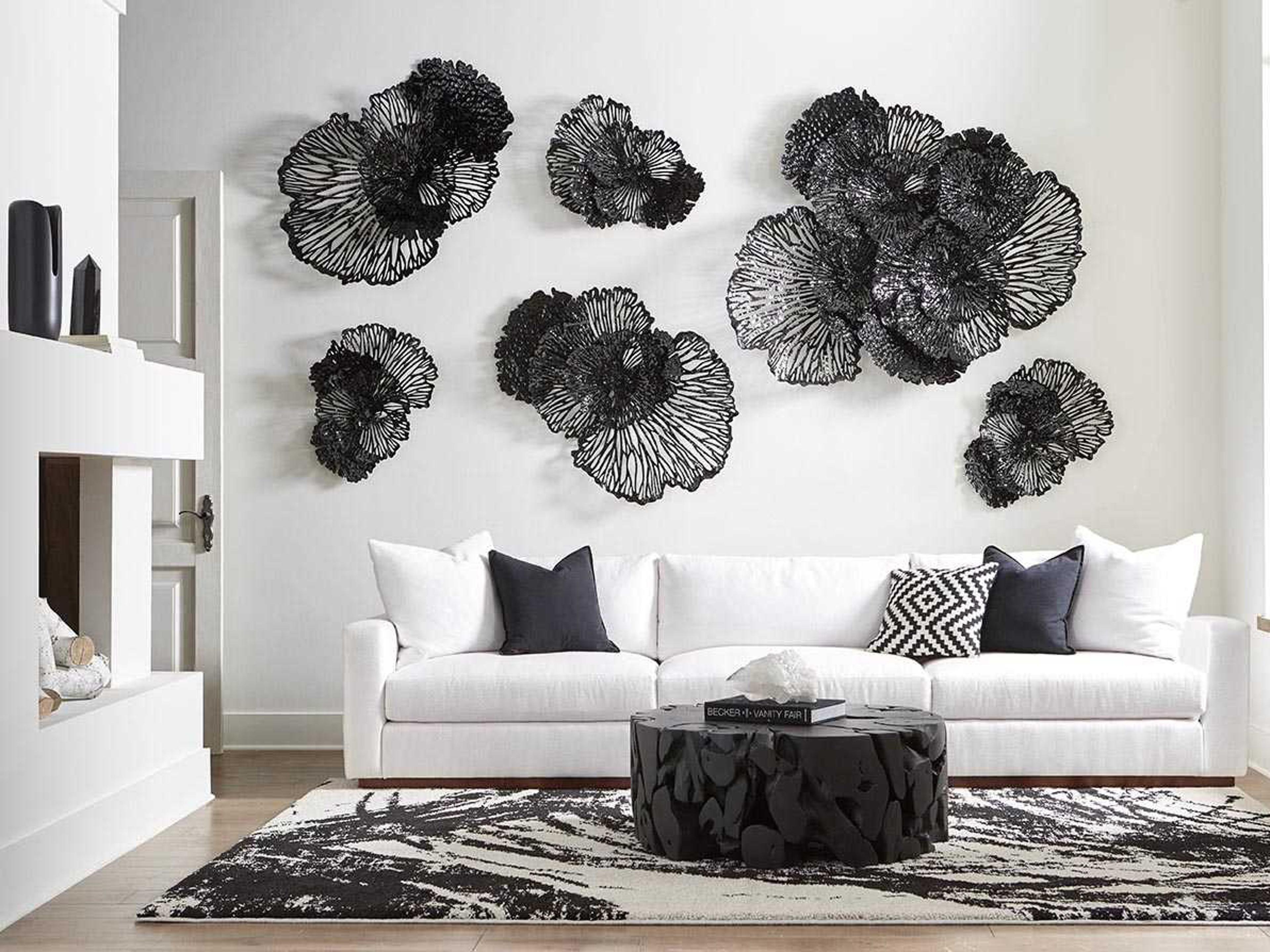 Phillips Collection Black 63" Flower Metal Wall Art