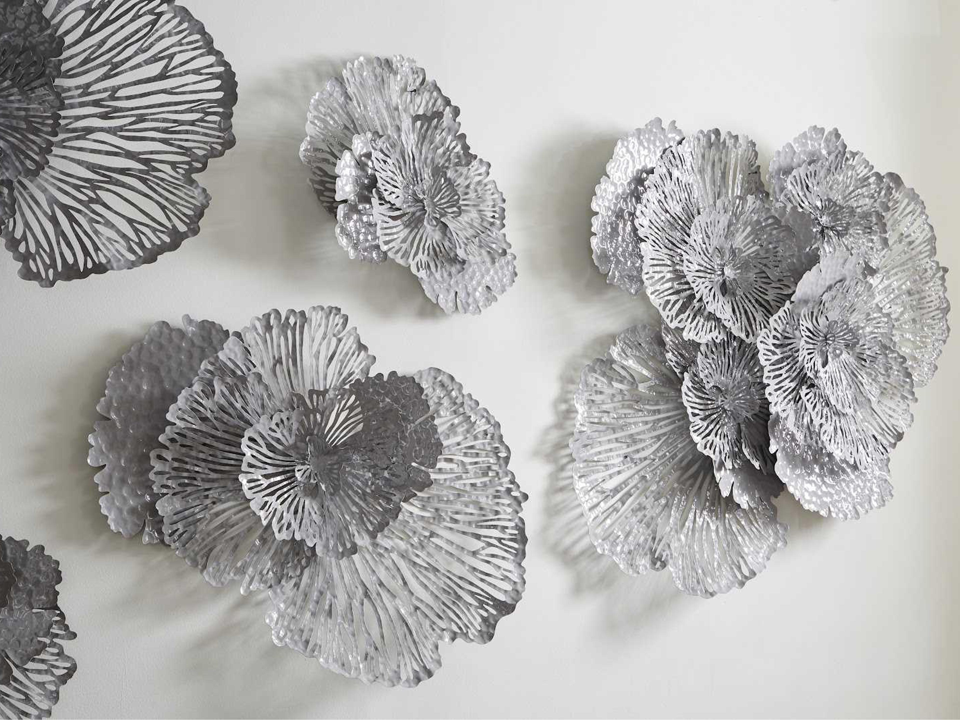 Phillips Collection Gray 43" Flower Metal Wall Art