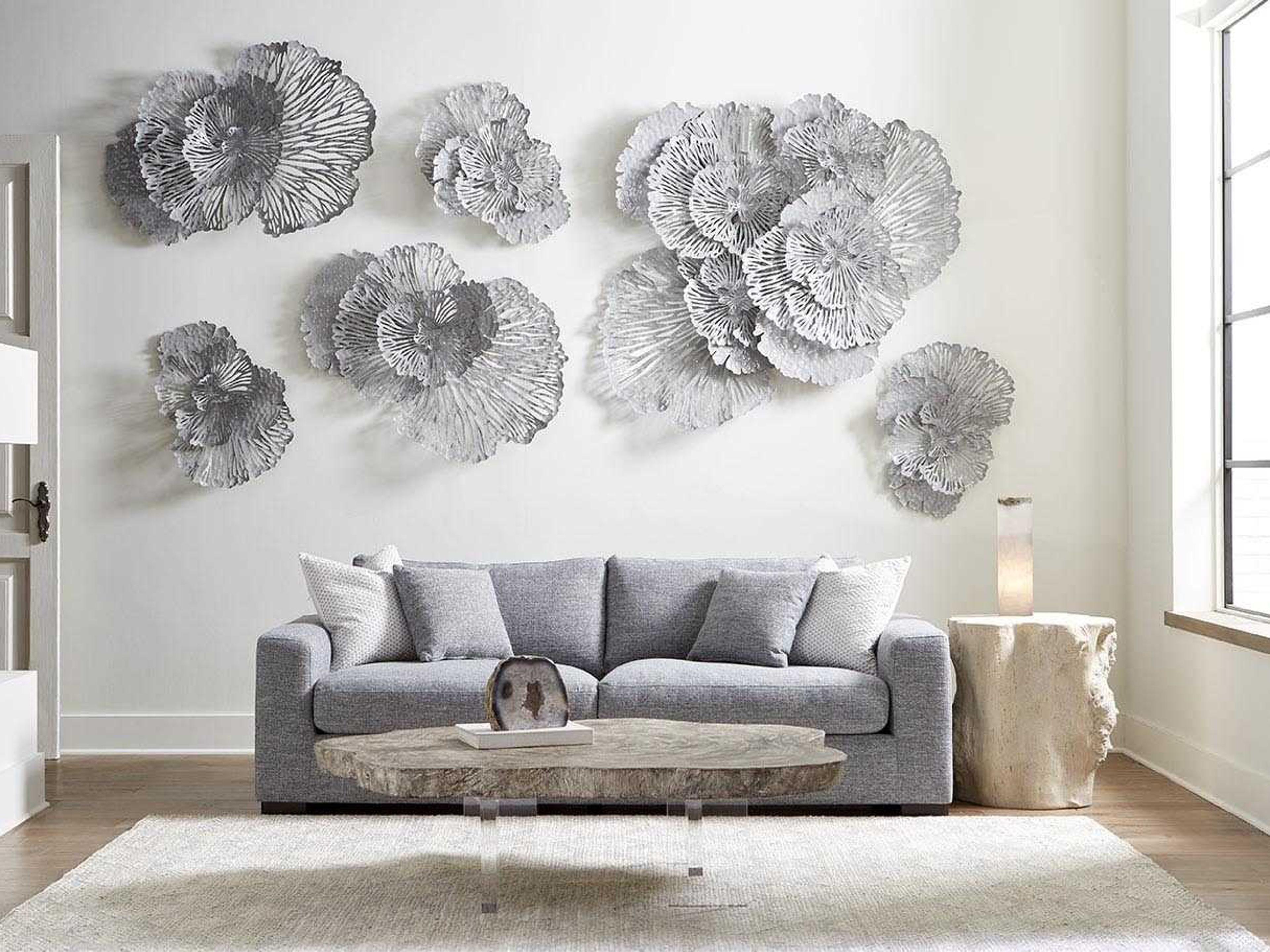 Phillips Collection Gray 43" Flower Metal Wall Art