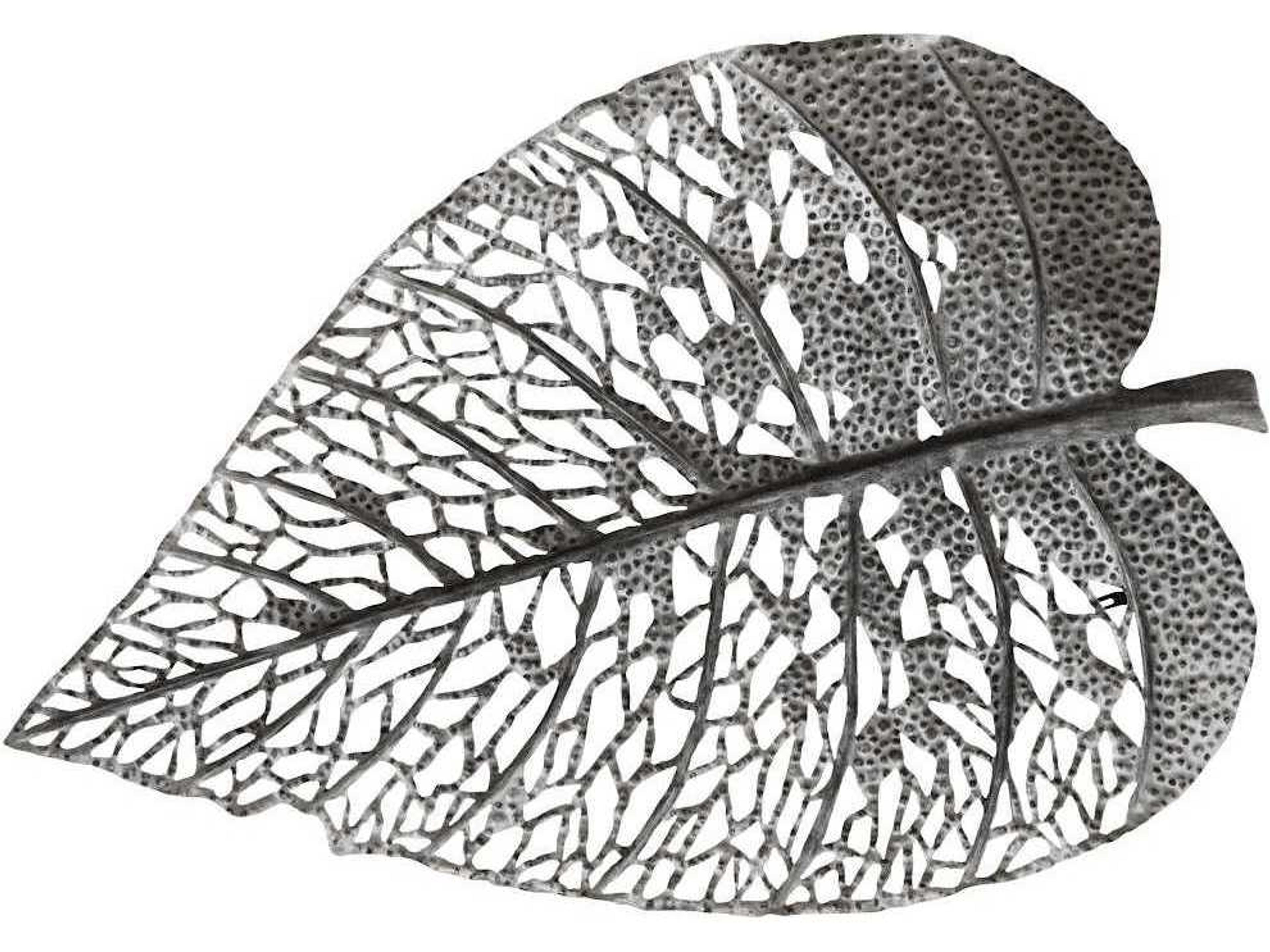 Silver Matte Lacquer 55" Birch Leaf Metal Wall Art