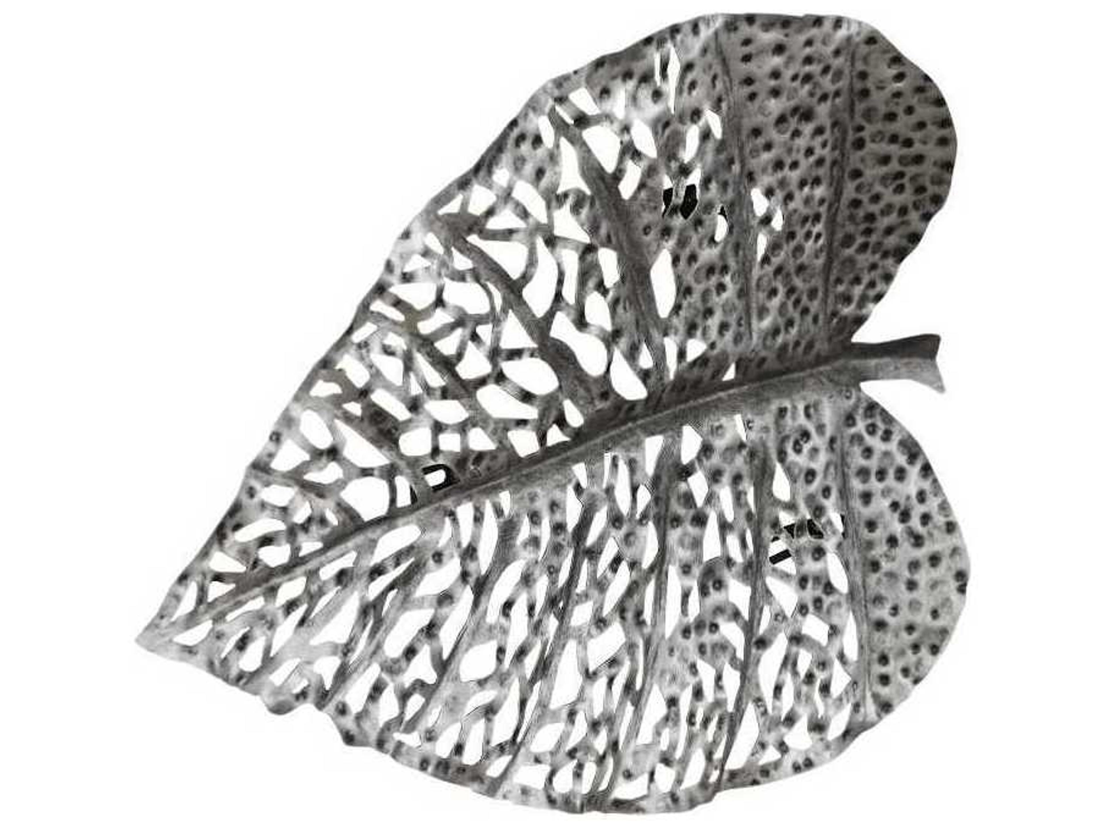 Phillips Collection Silver Matte Lacquer 13" Birch Leaf Metal Wall Art