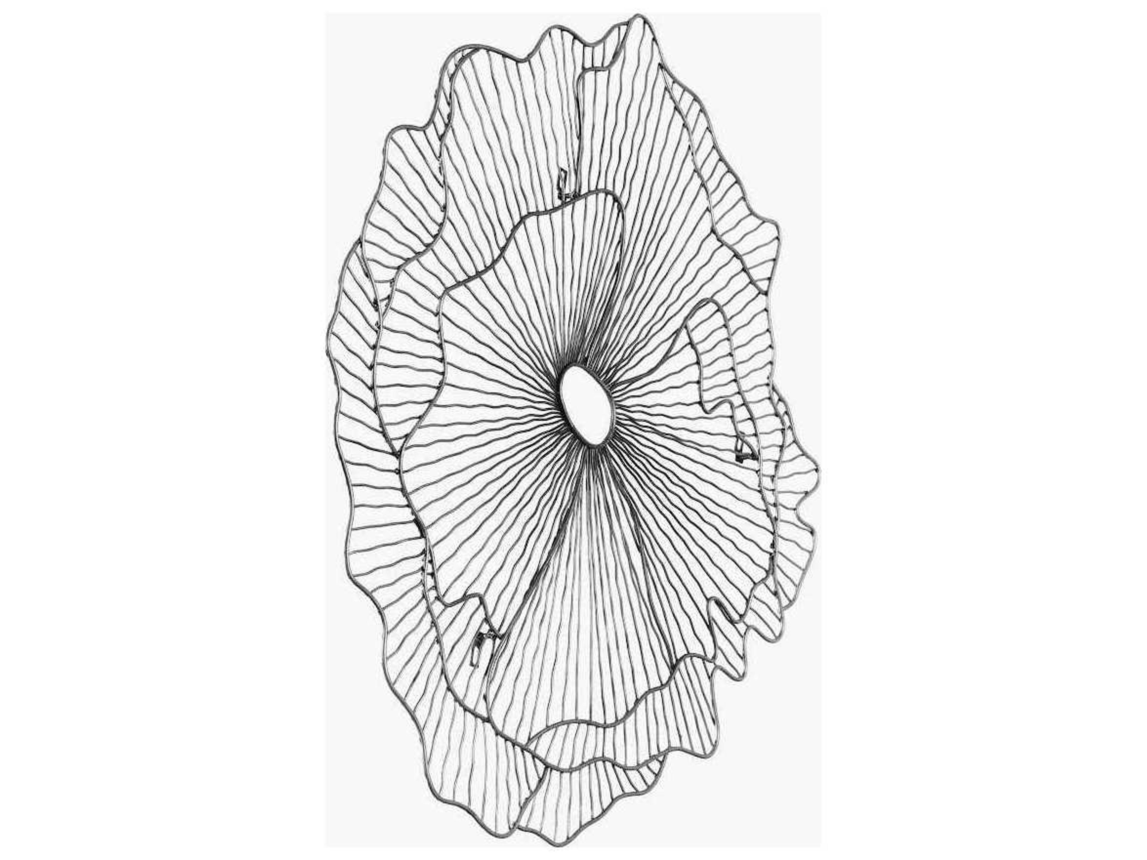 Phillips Collection Antique Silver Matte Lacquer Poppy Flower Metal Wall Art