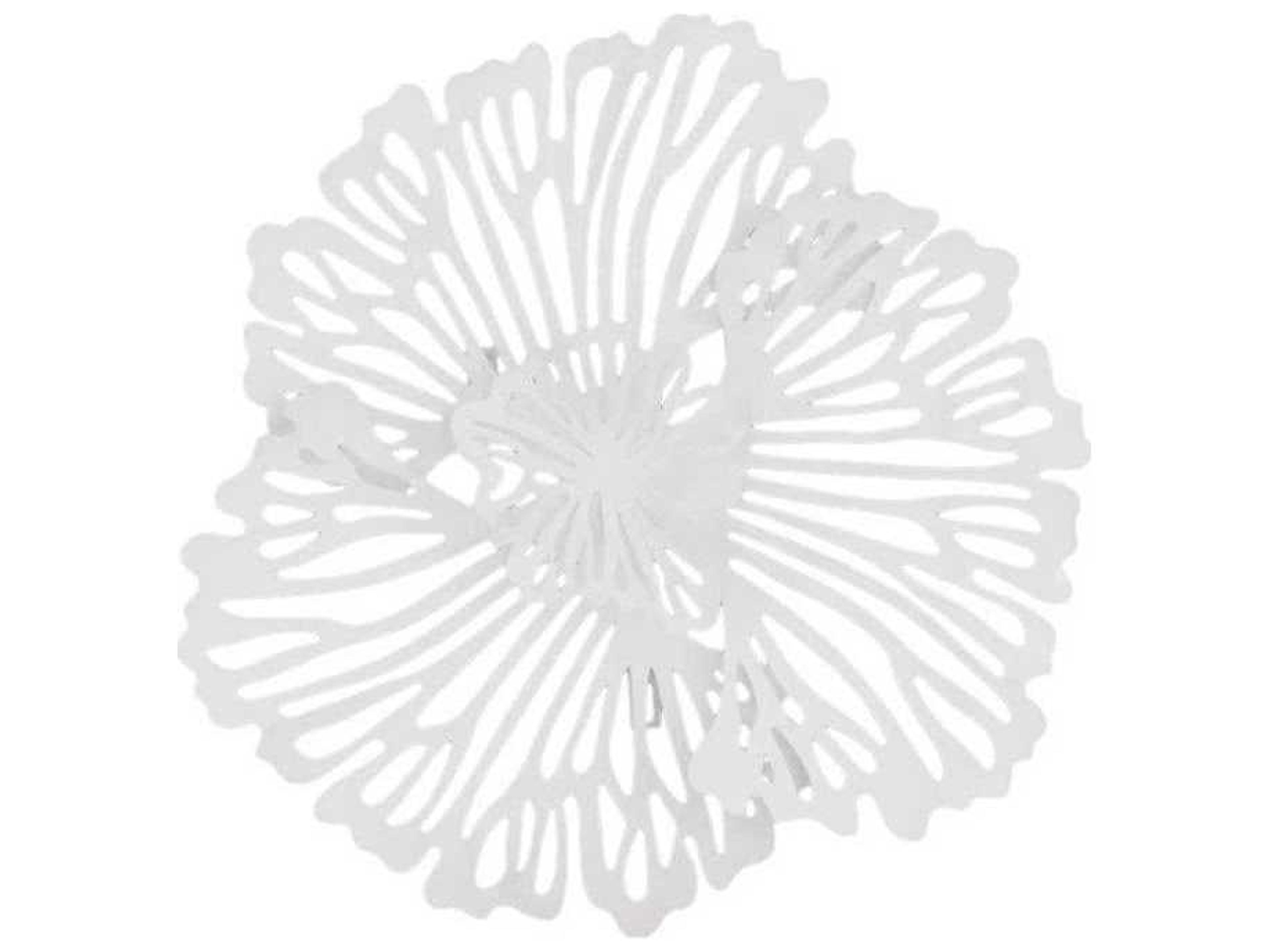 Flower Wall Art Extra Small White Metal