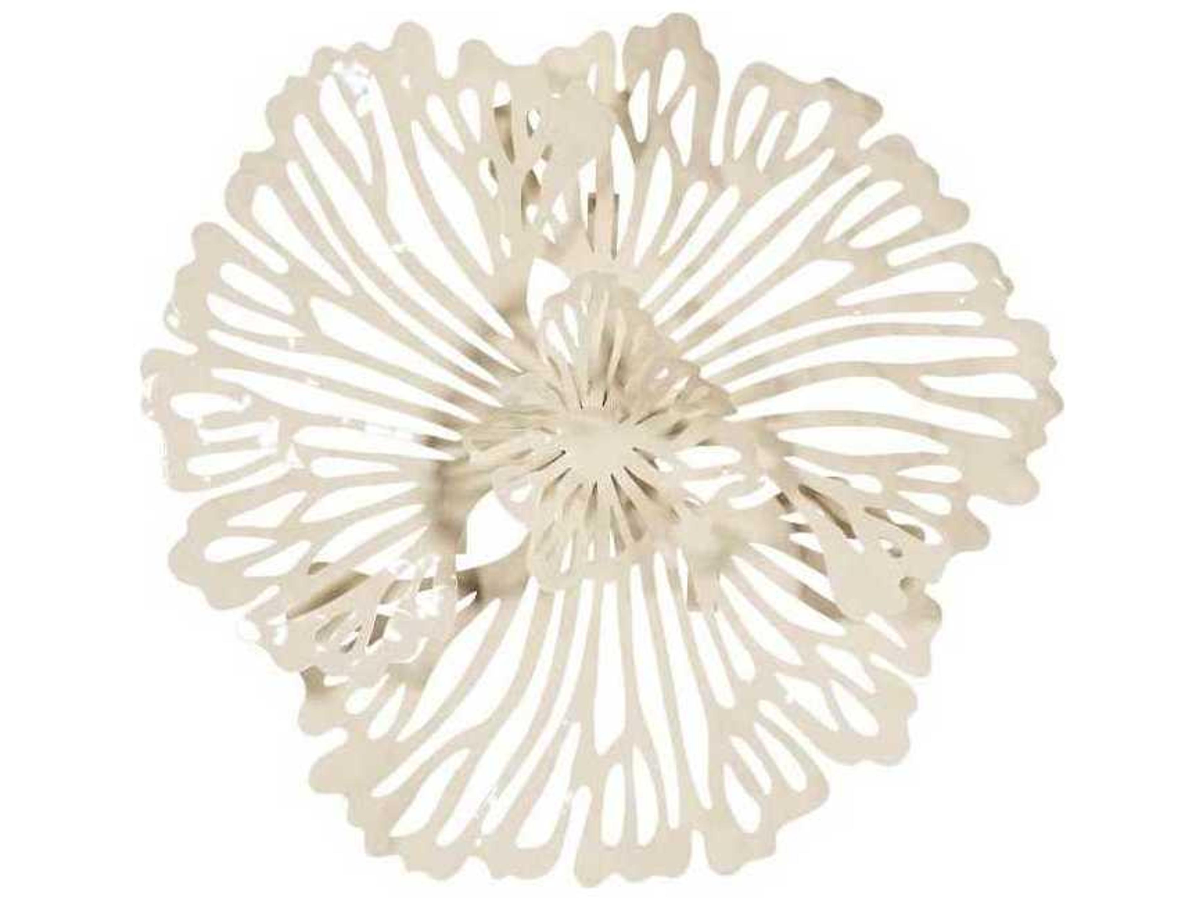 Ivory Flower Metal Wall Art