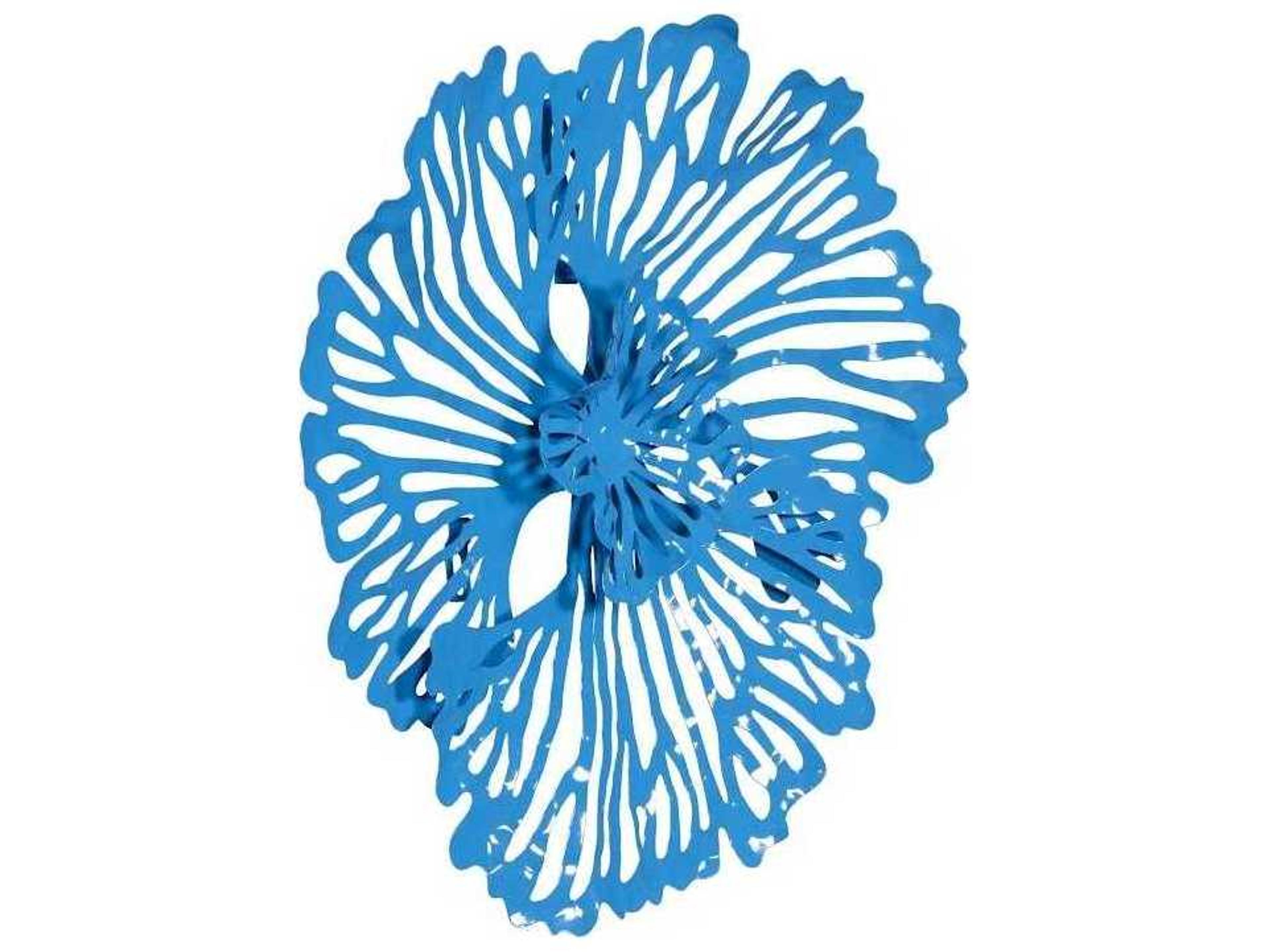 Phillips Collection Blue Flower Metal Wall Art