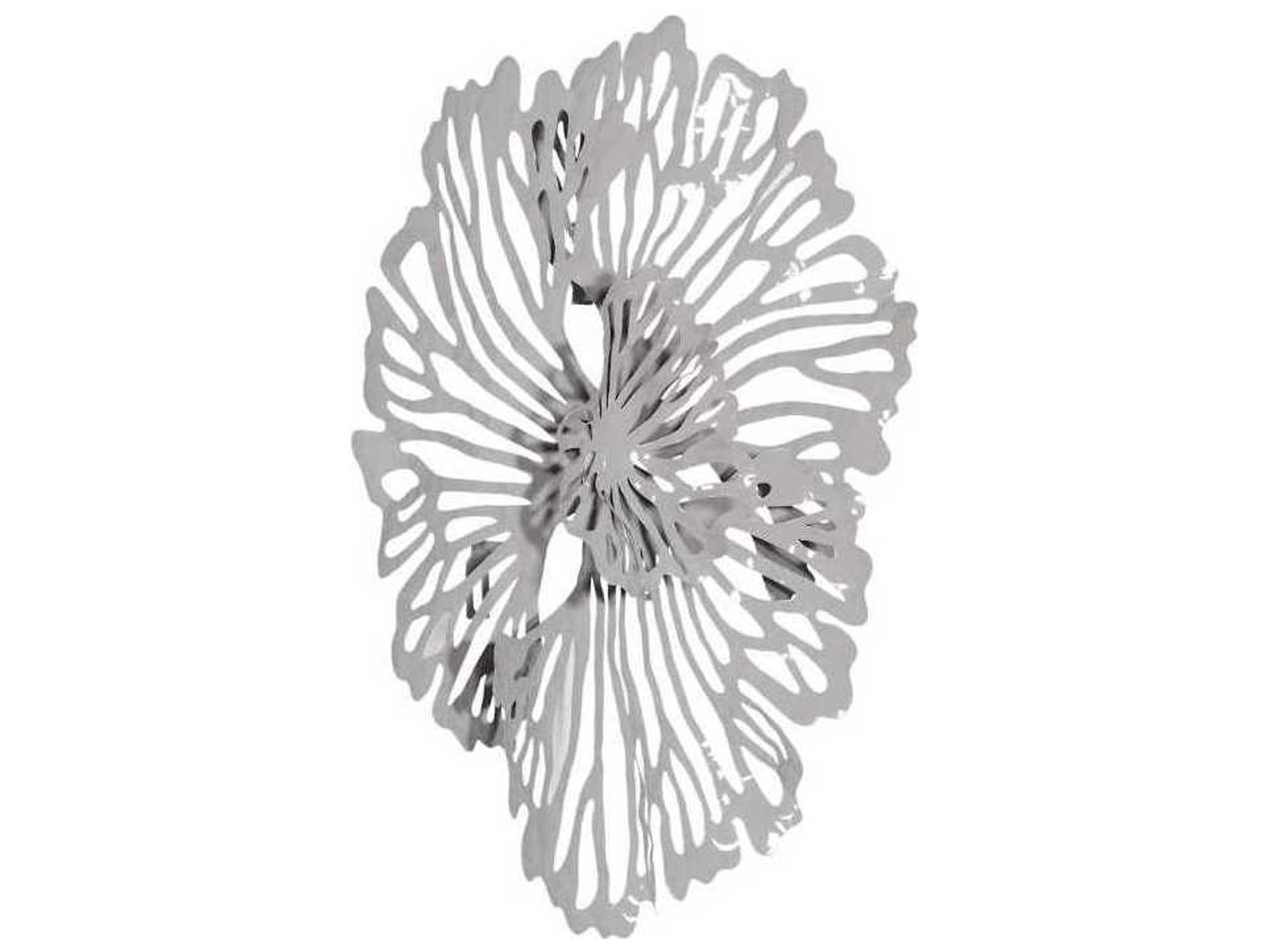 Phillips Collection Gray Flower Metal Wall Art
