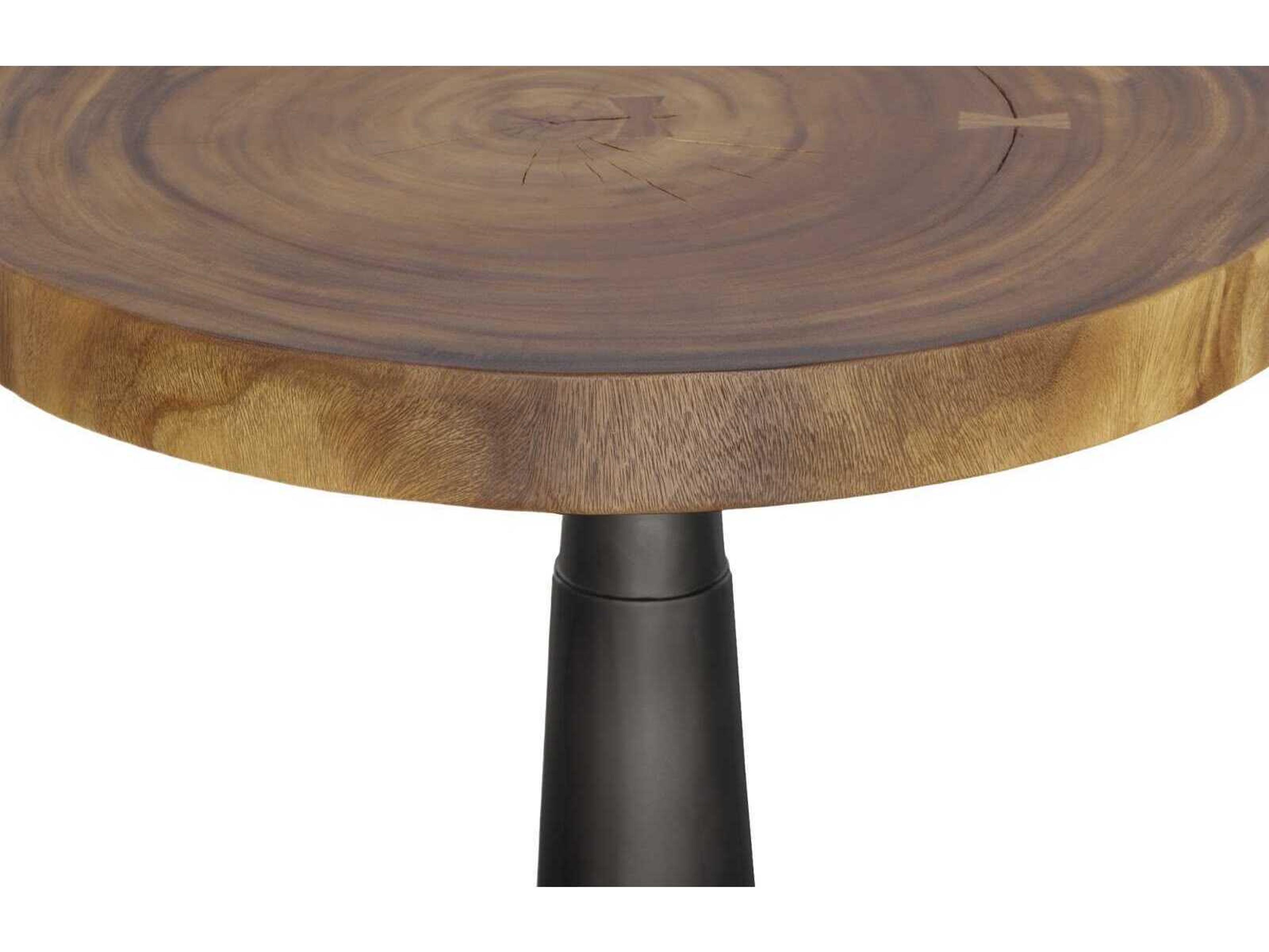 Phillips Collection Chuleta Black Brown Round Wood Bar Table