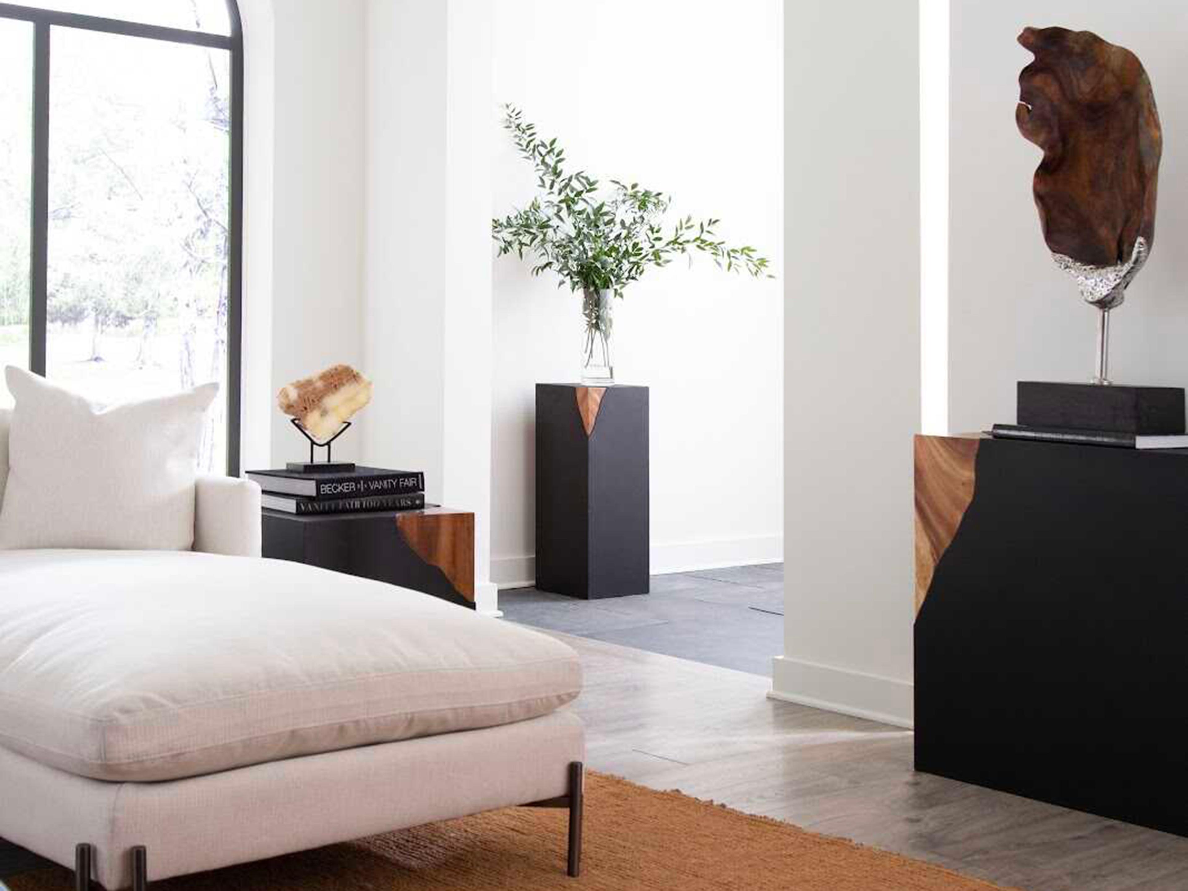 Phillips Collection Cornered Square Metal Natural Black Bronze End Table