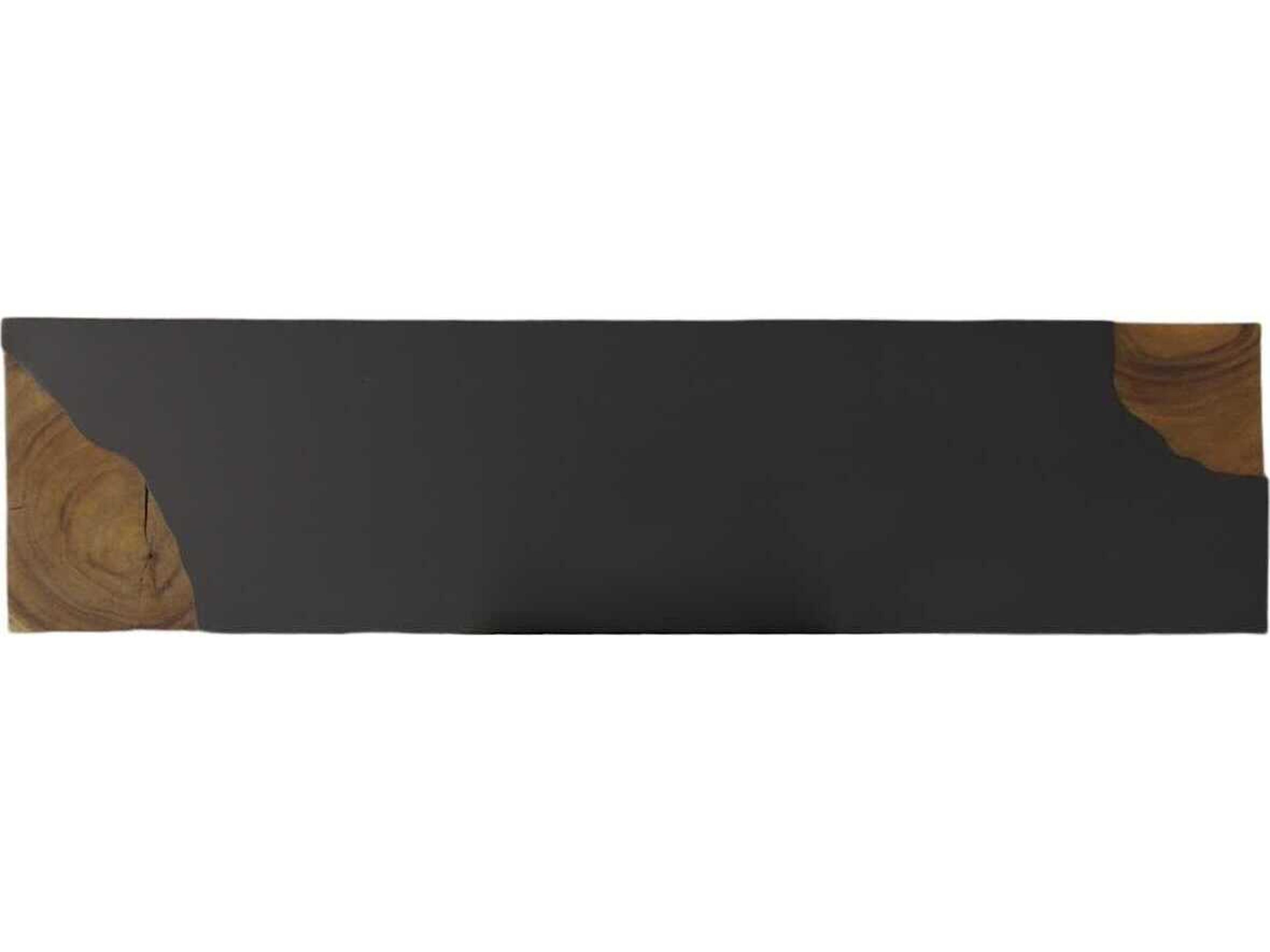 Phillips Collection Cornered Rectangular Metal Natural Black Brown Console Table