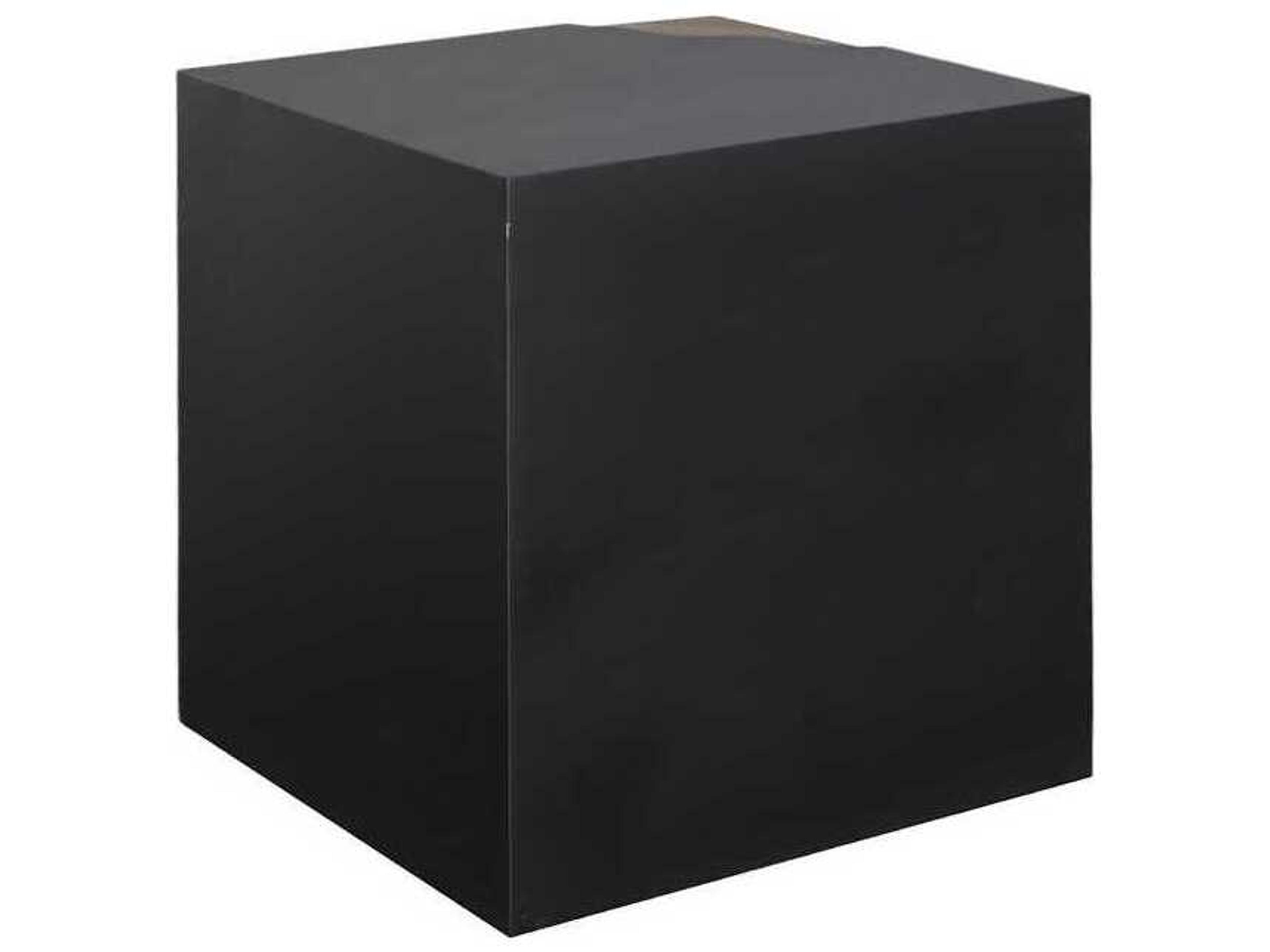 Phillips Collection Cornered Square Metal Natural Black Brown End Table