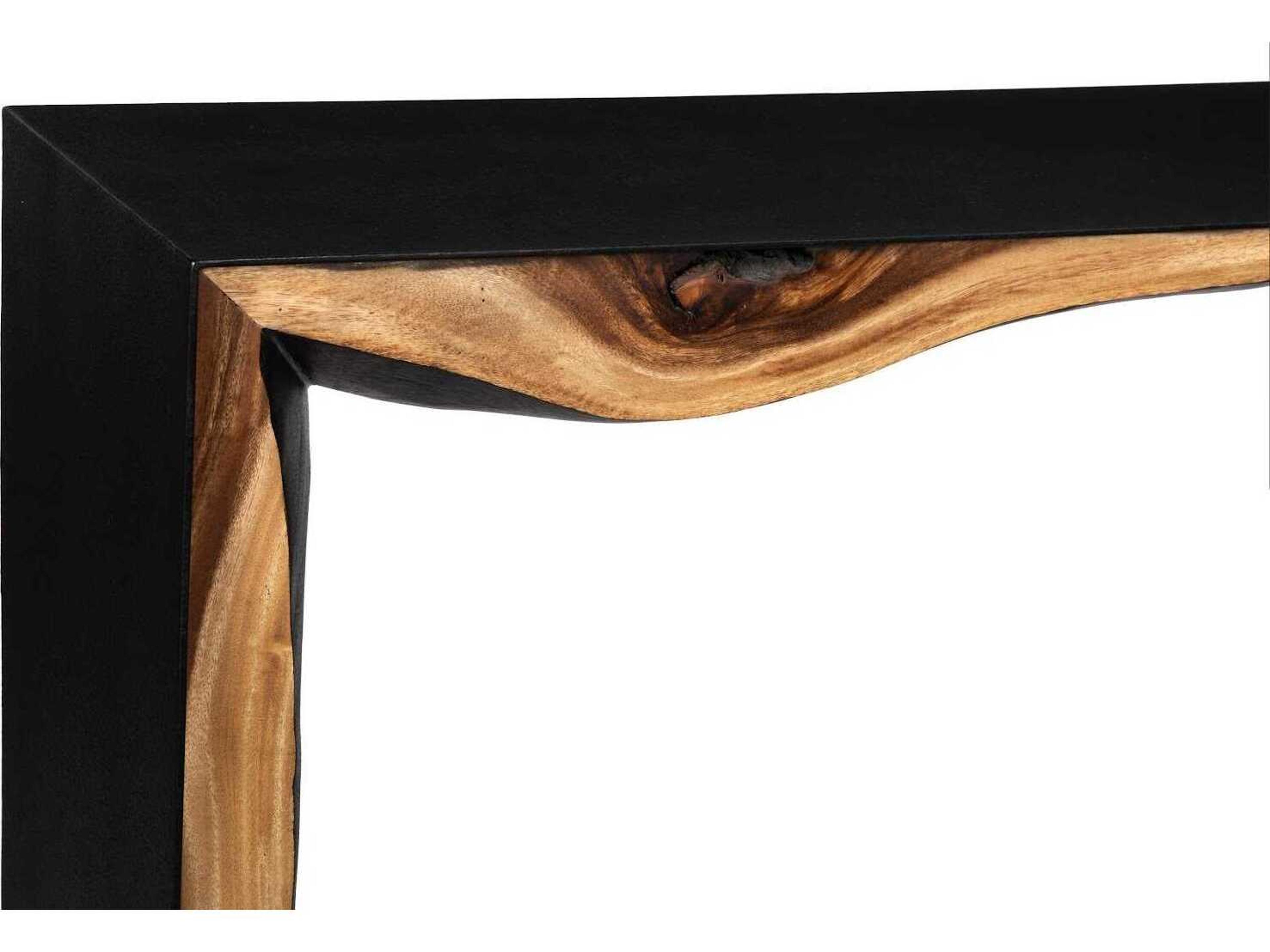 Phillips Collection Framed Waterfall Rectangular Metal Natural Brown Black Console Table