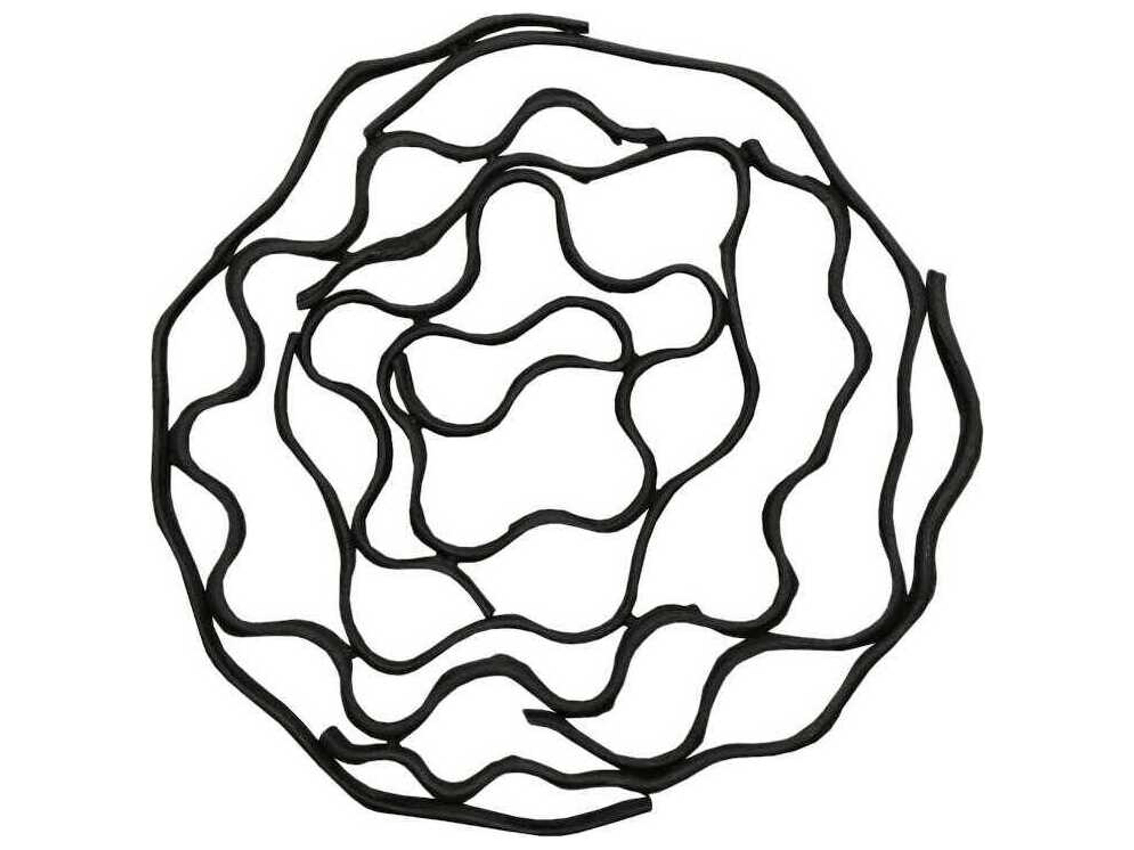 Vine Wall Flower Black Modern Organic Decor