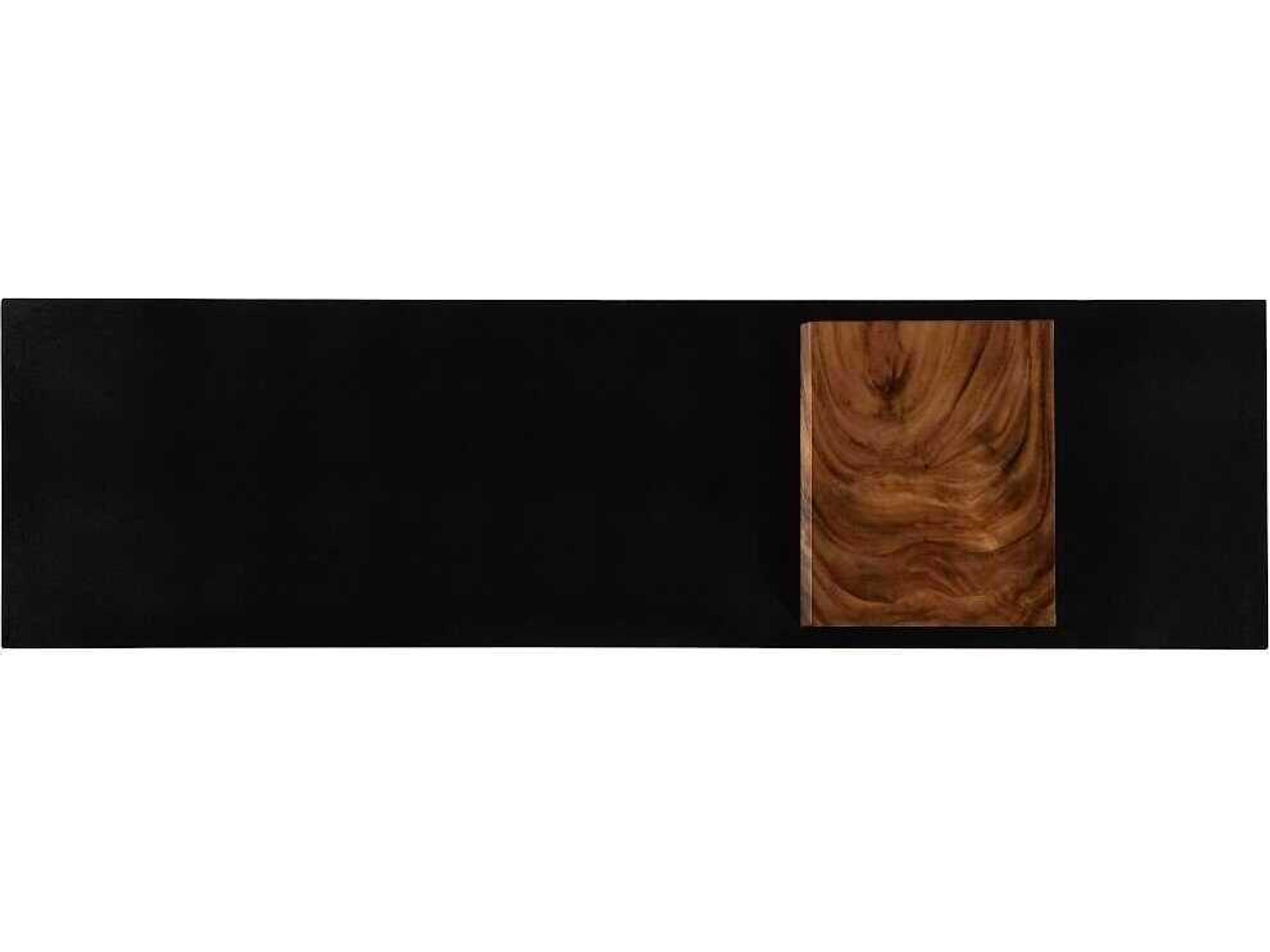 Phillips Collection Slant Rectangular Metal Natural Black Brown Console Table