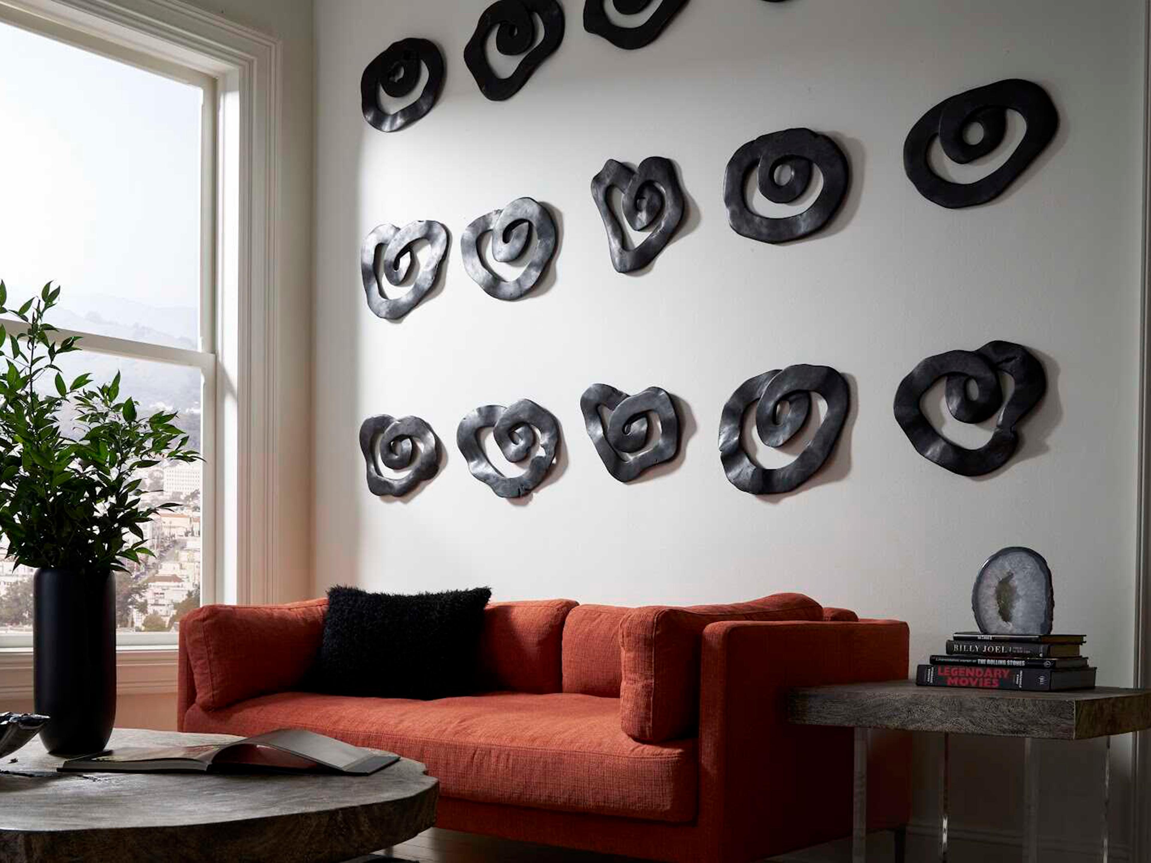 Phillips Collection Floating Wood Gray Stone Black Coffee Table