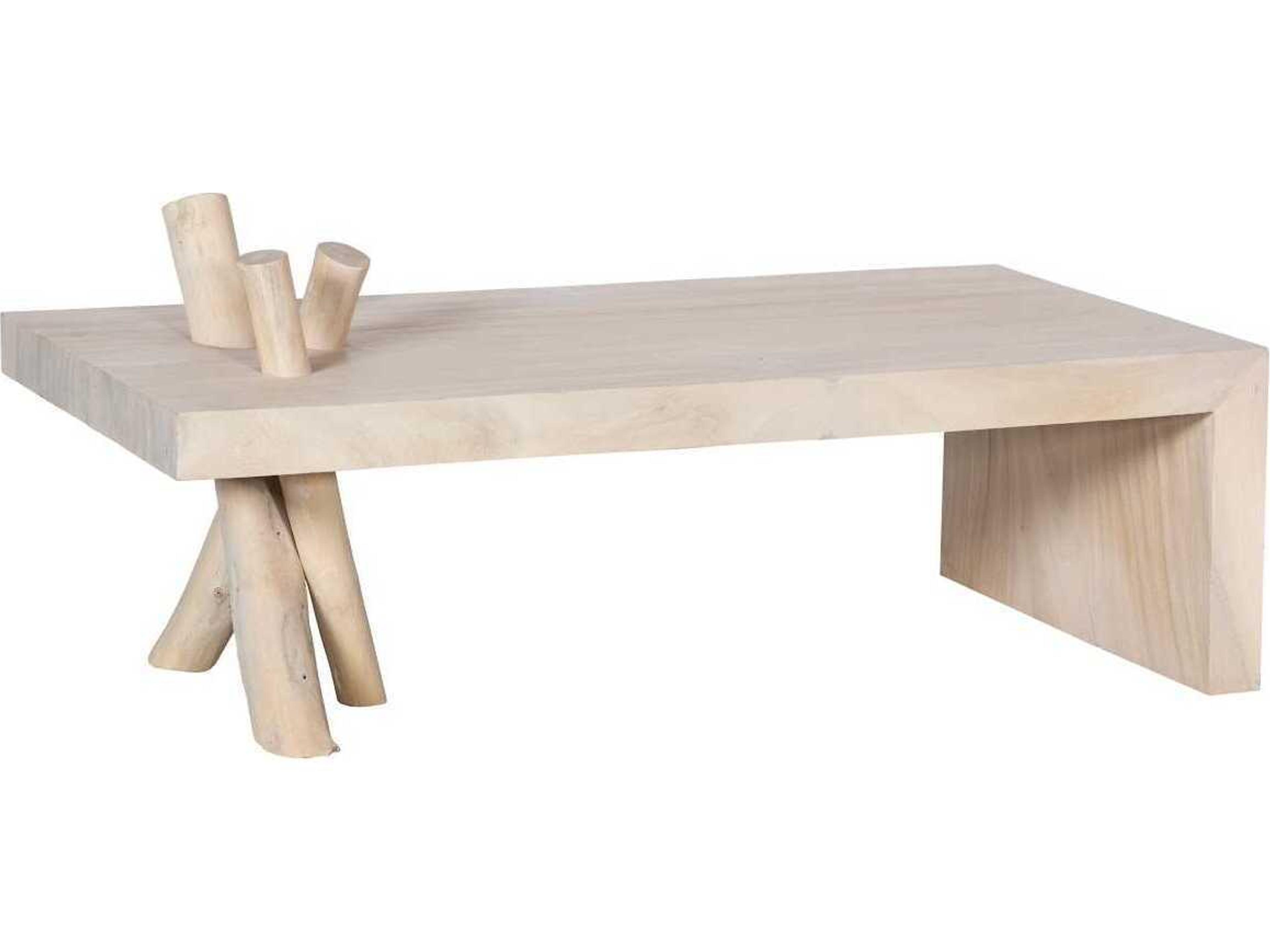 Branch Waterfall Get Ready For Spring Rectangular Wood Bleached Off White Coffee Table