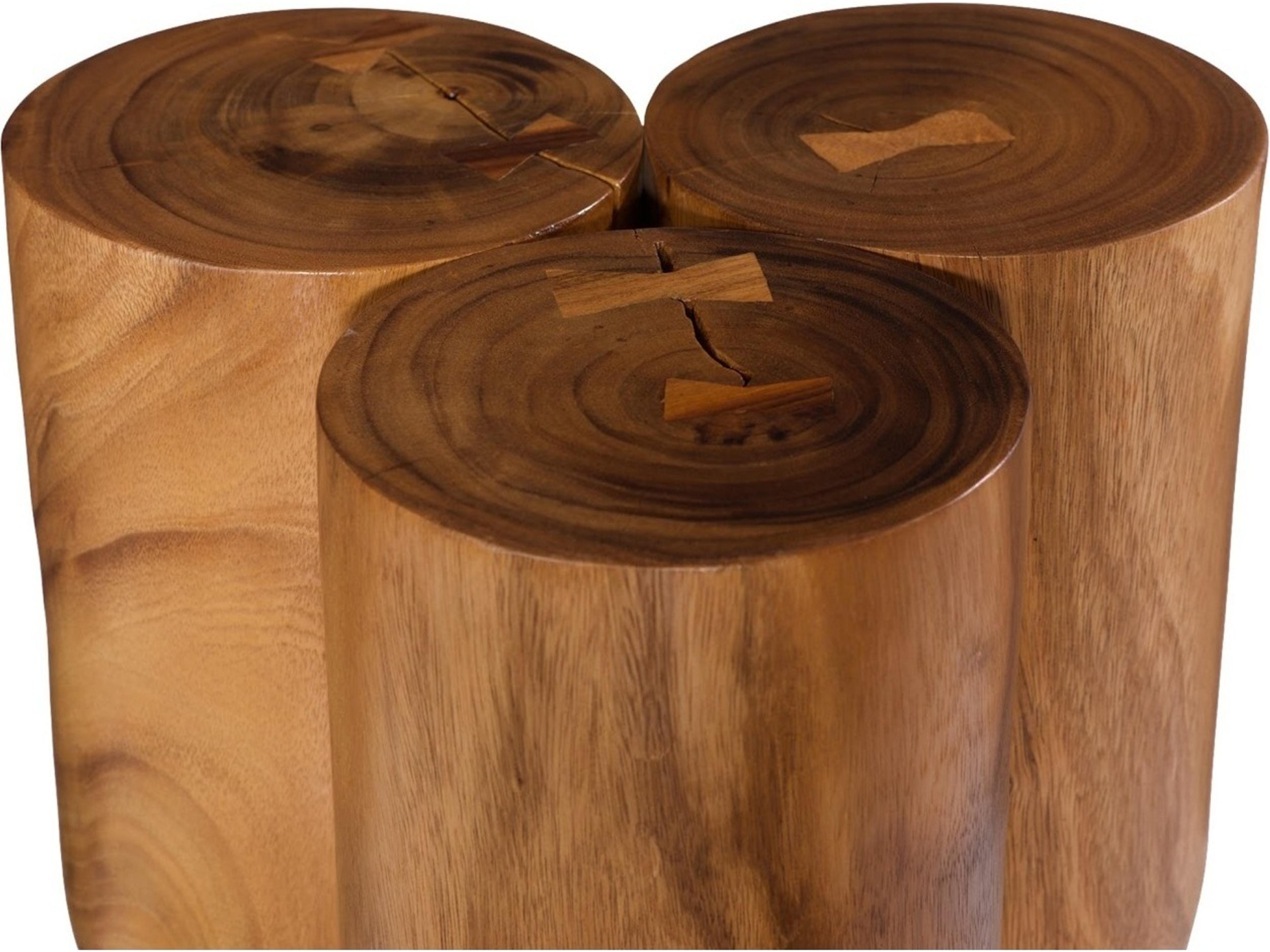 Phillips Collection Round Wood Brown Natural End Table