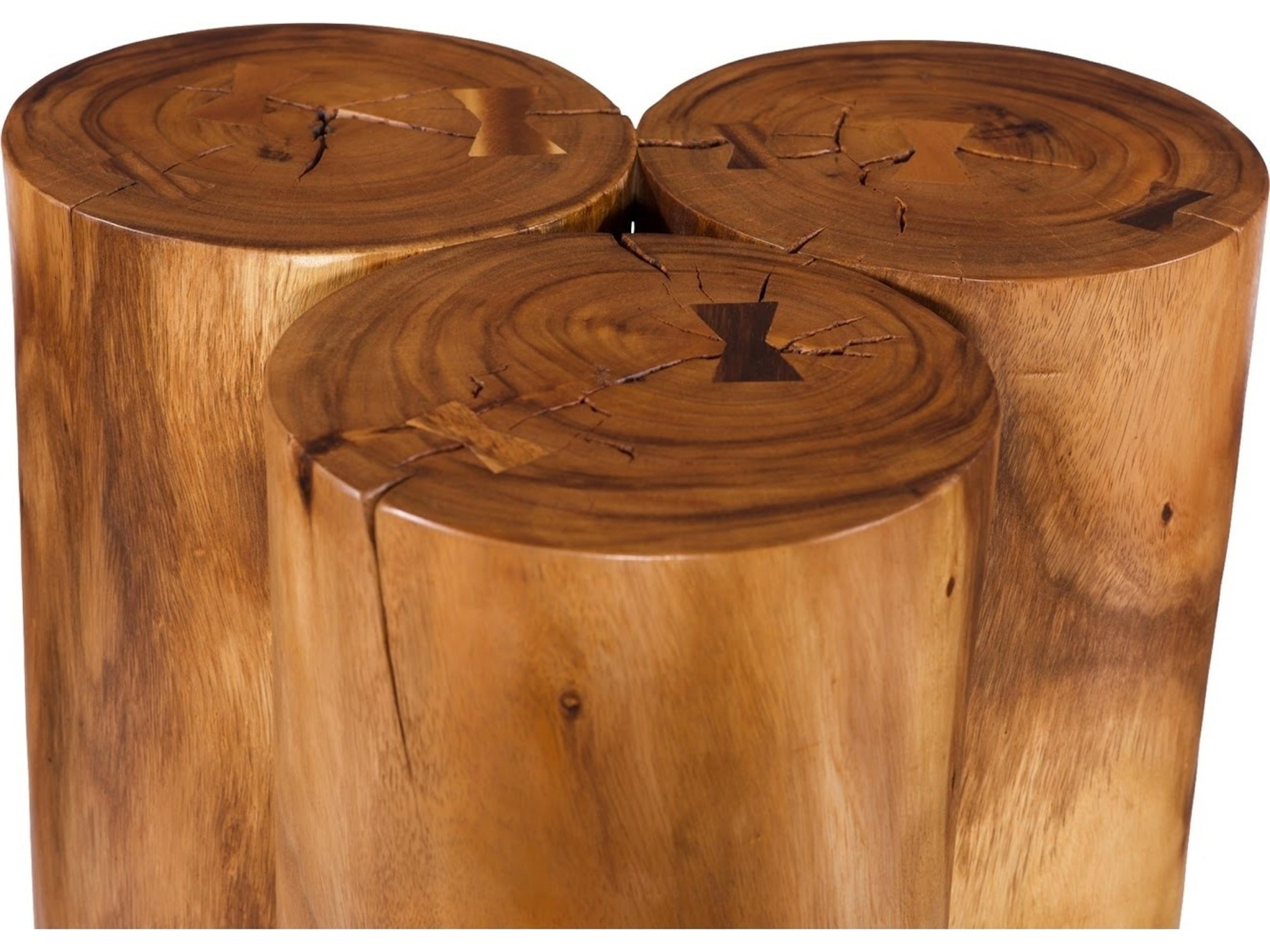 Phillips Collection Round Wood Brown Natural End Table