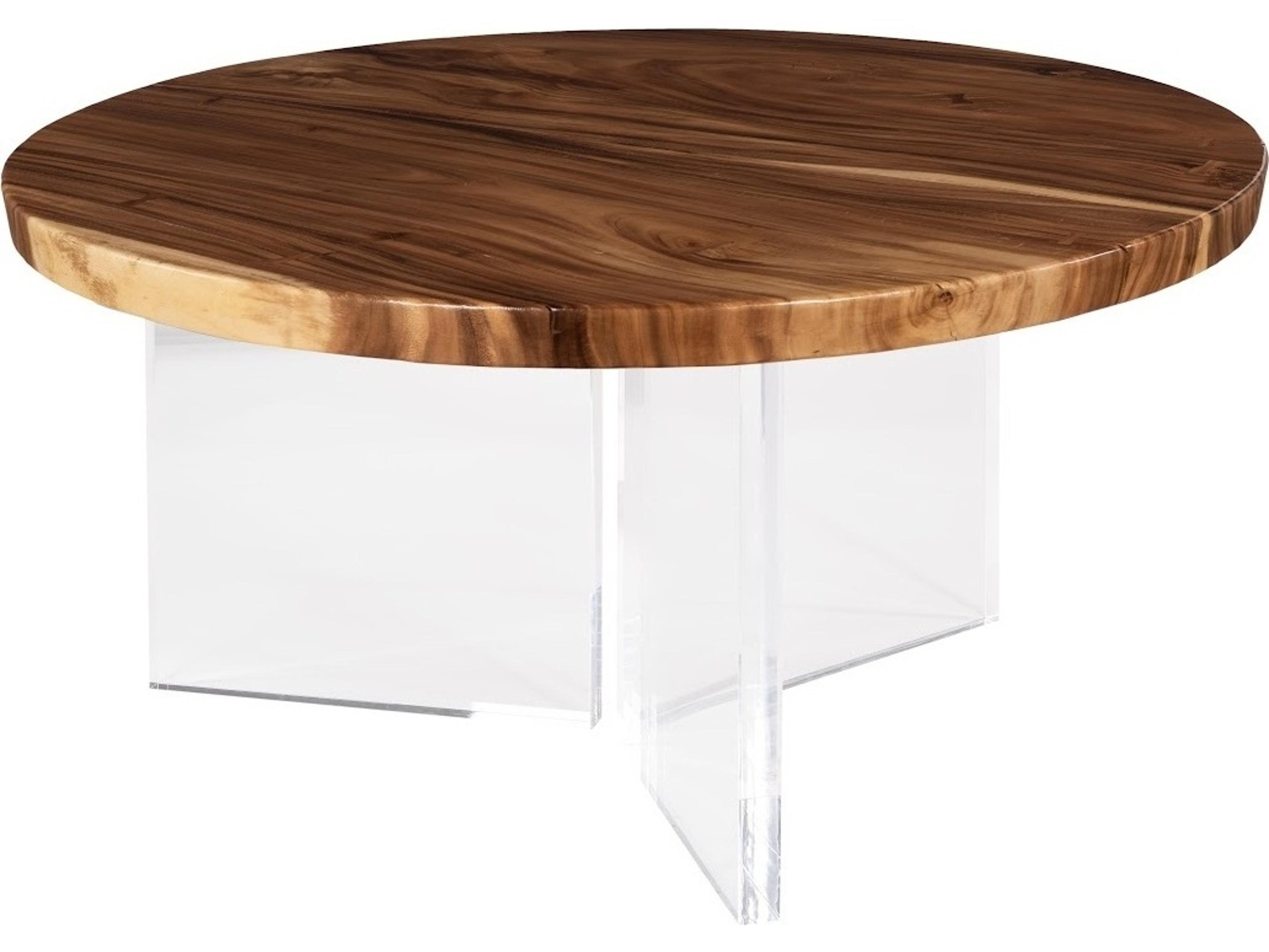 Round Wood Brown Natural Dining Table