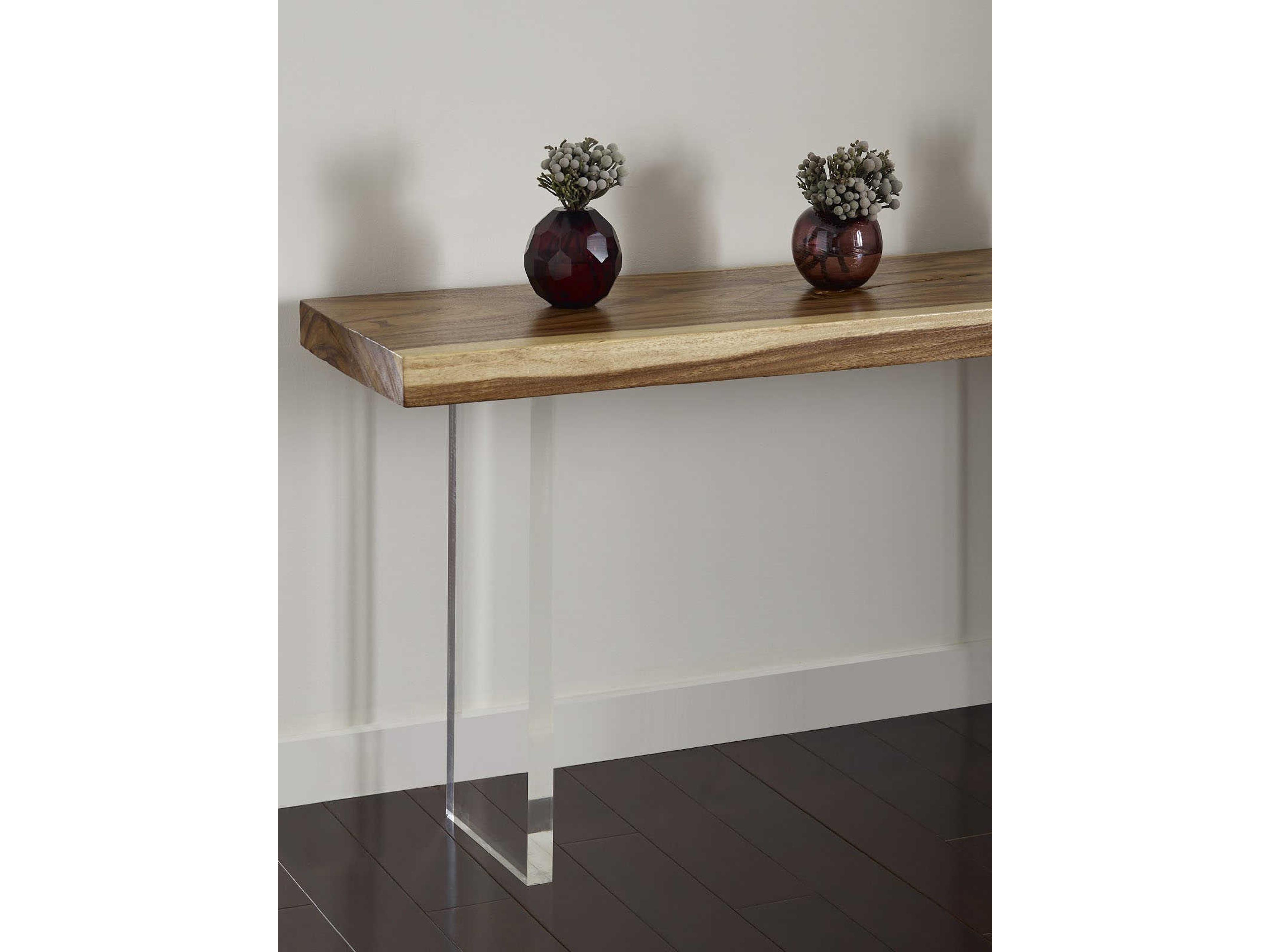Phillips Collection Rectangular Wood Clear Brown Console Table