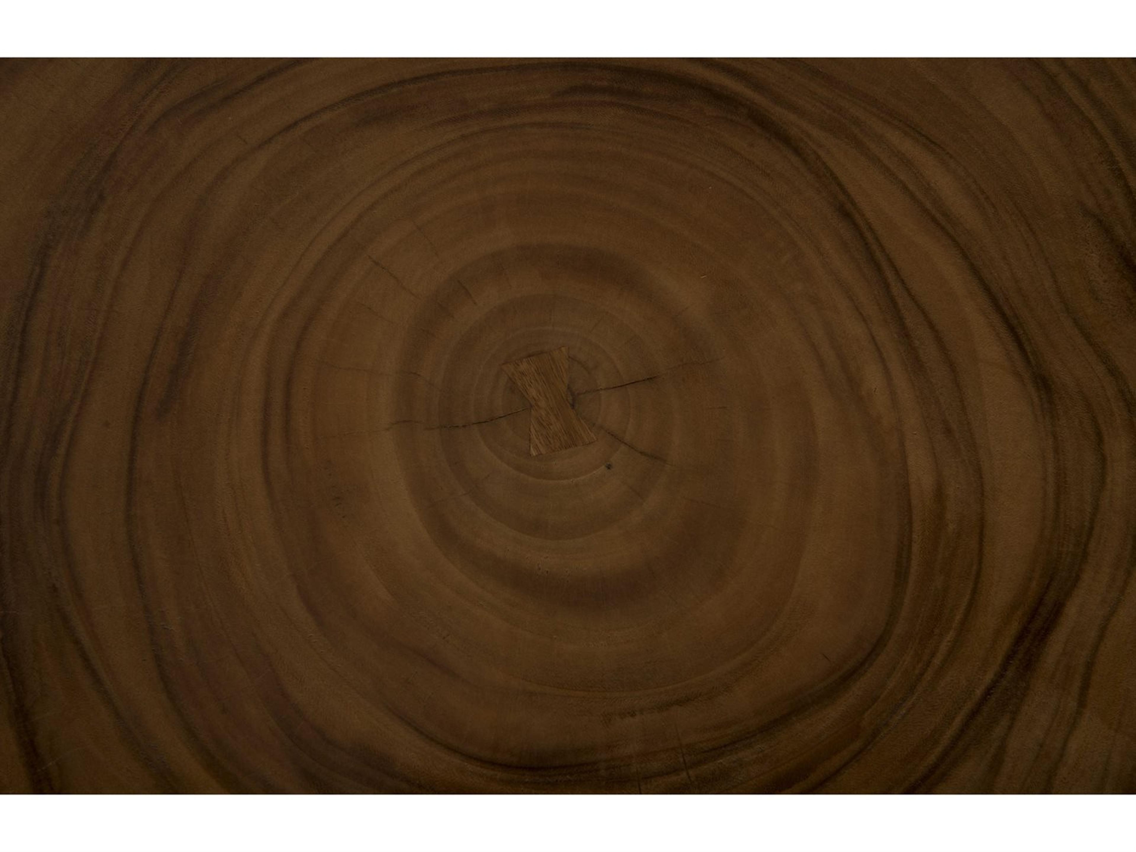 Phillips Collection Grey Brown Round Wood Bar Table