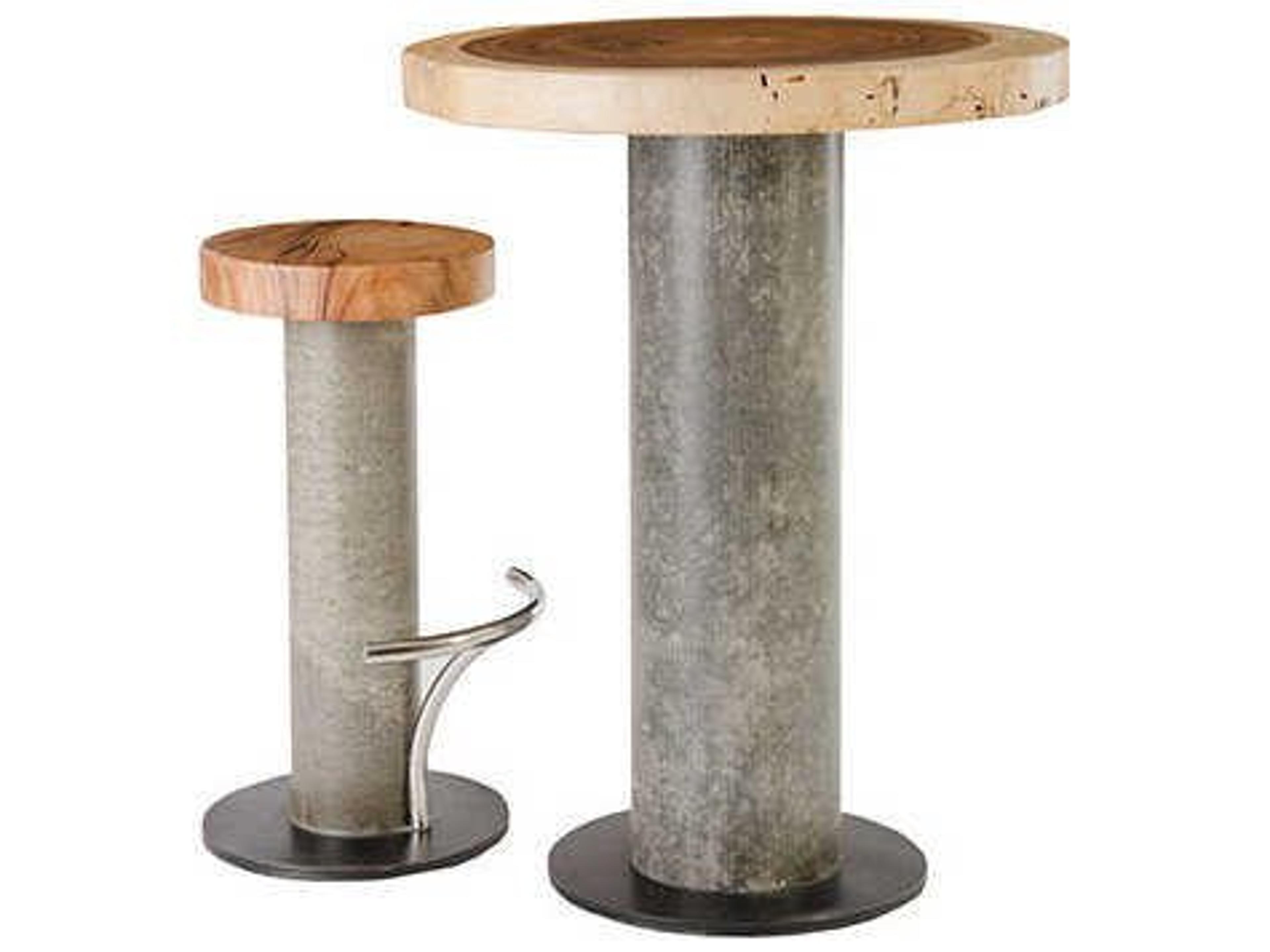 Phillips Collection Brown Grey Acacia Wood Bar Stool