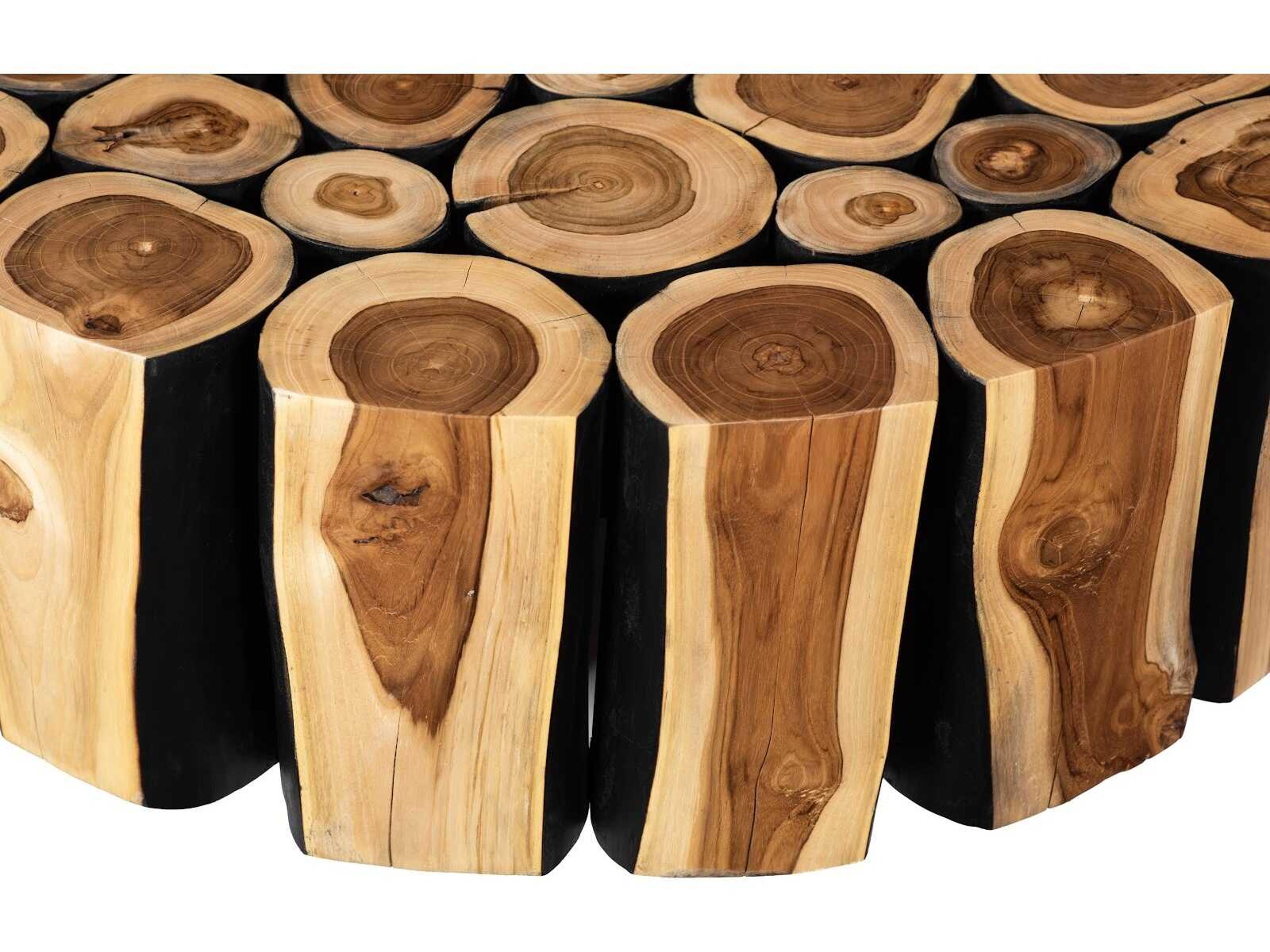 Phillips Collection Round Wood Natural Charred Coffee Table