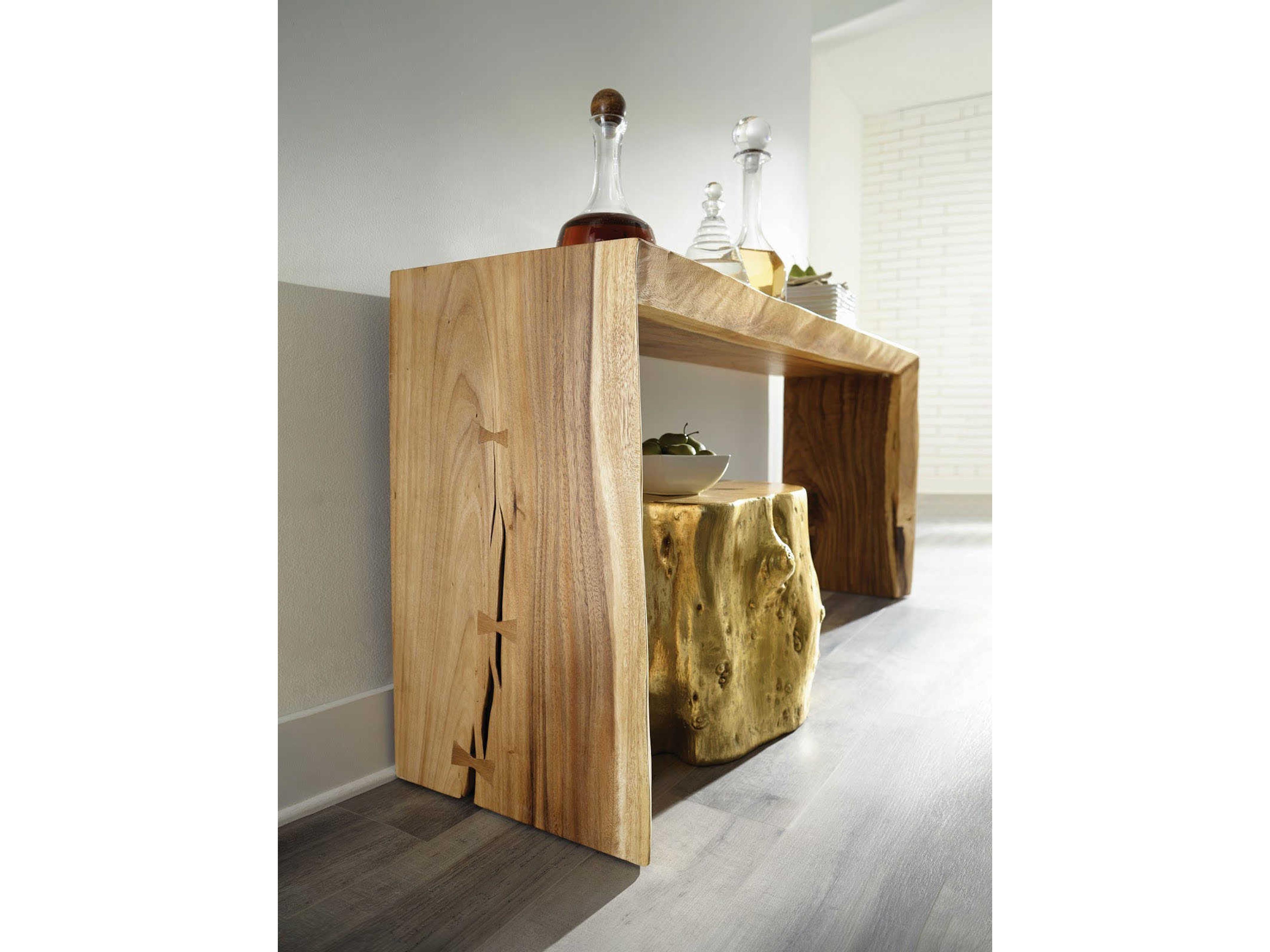 Phillips Collection Rectangular Wood Natural Brown Console Table