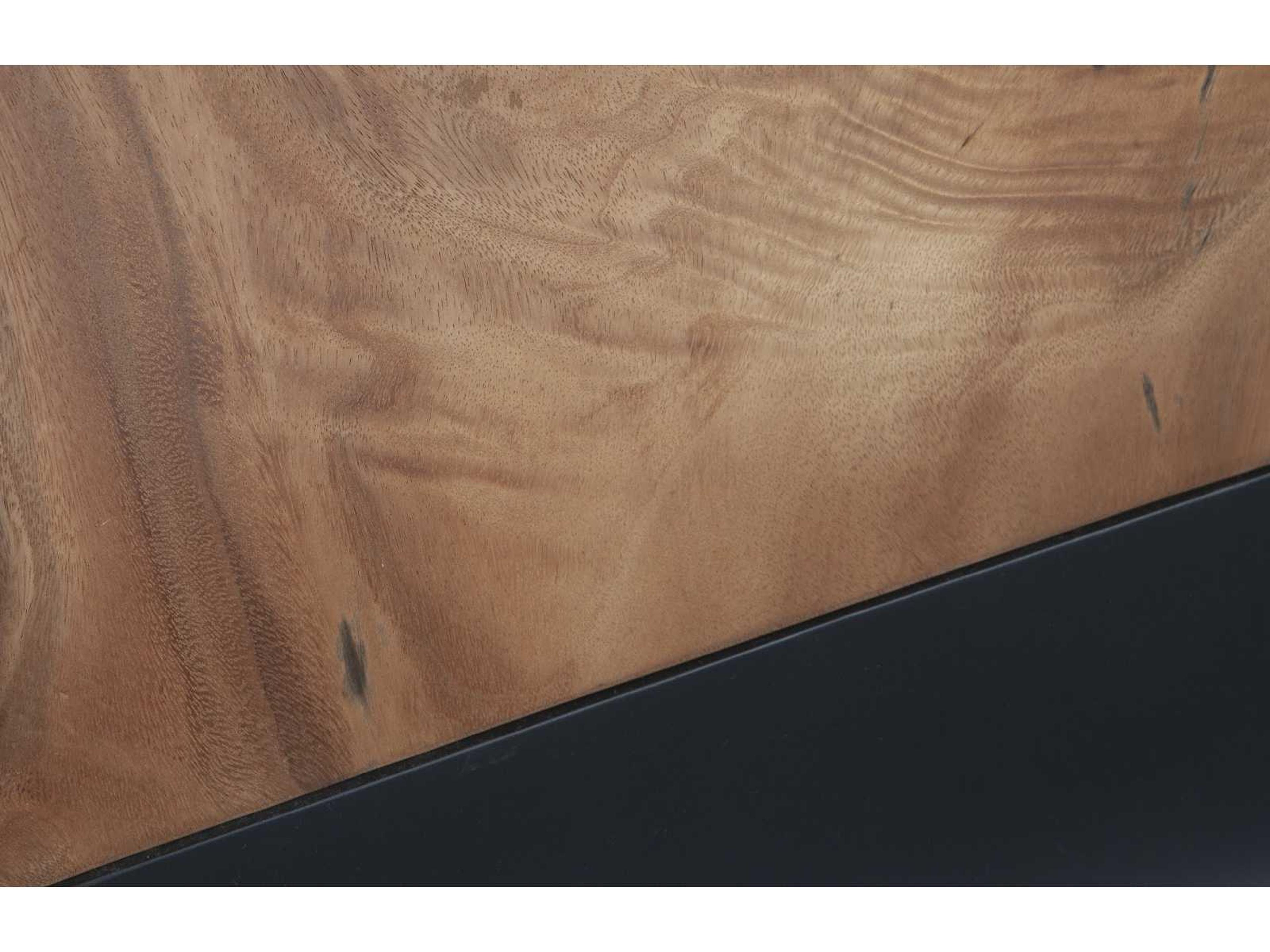 Phillips Collection Square Wood Natural Brown Black Coffee Table