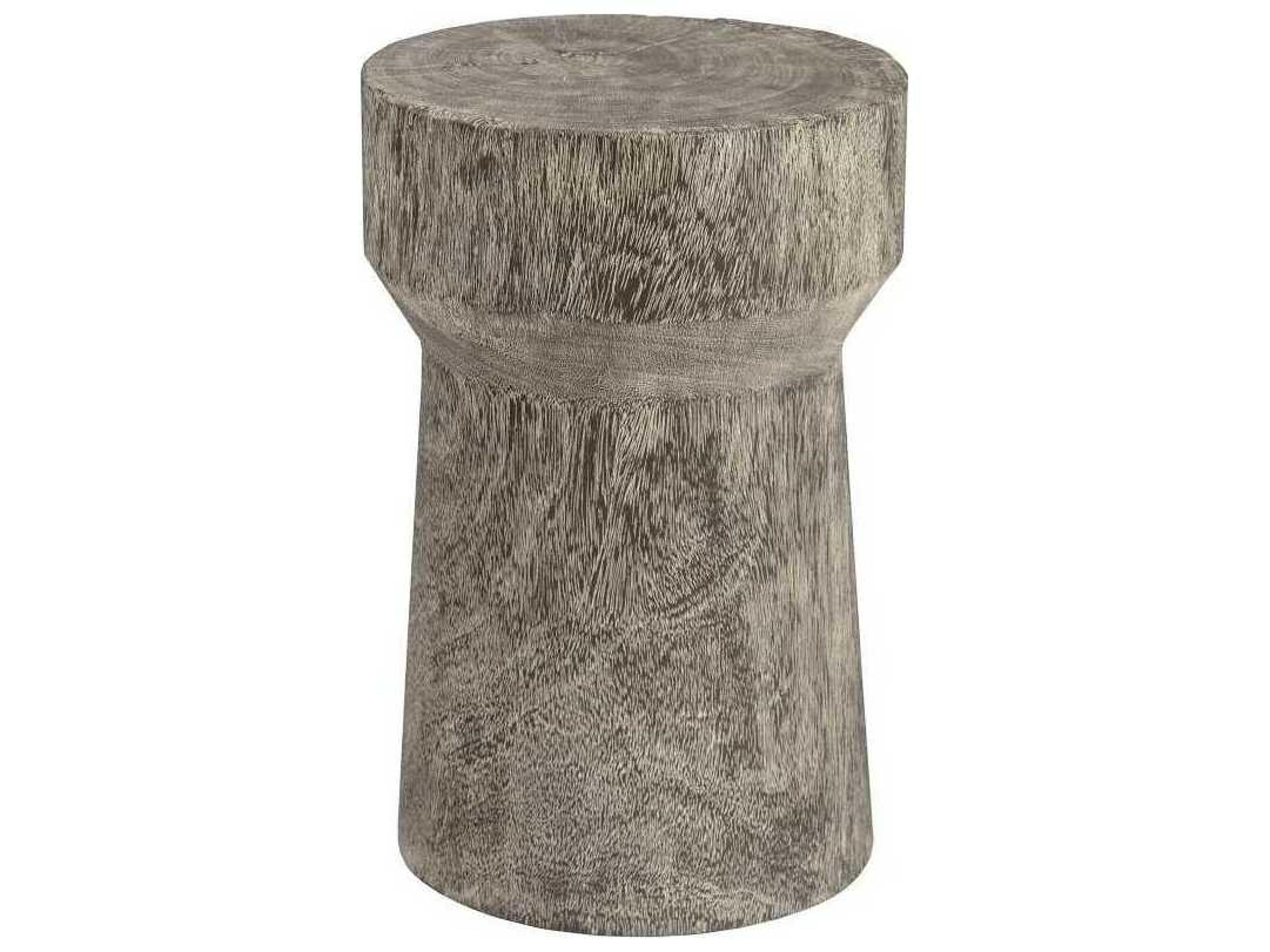 Gray Stone Accent Stool