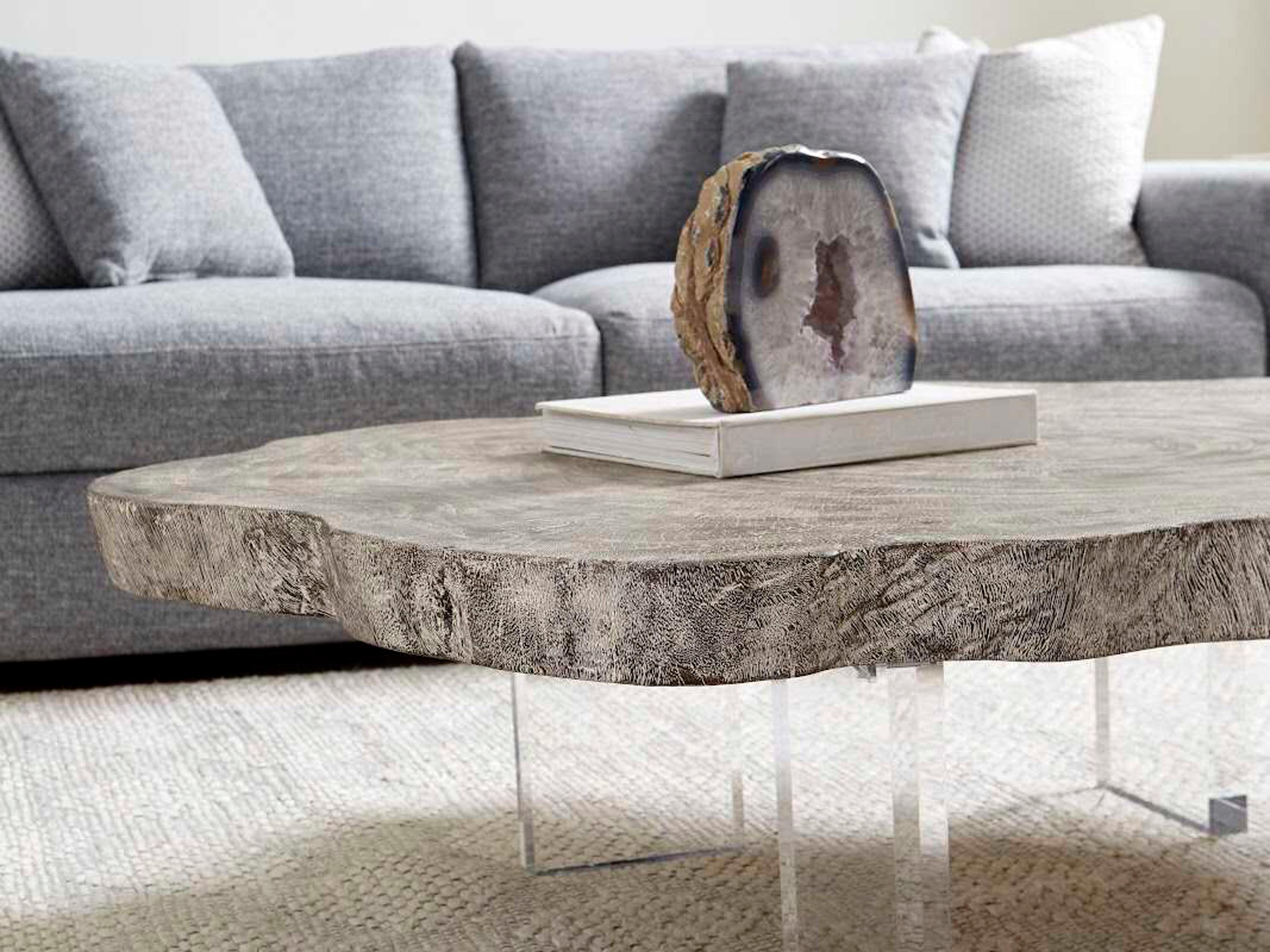 Phillips Collection Floating Wood Silver Gray Coffee Table