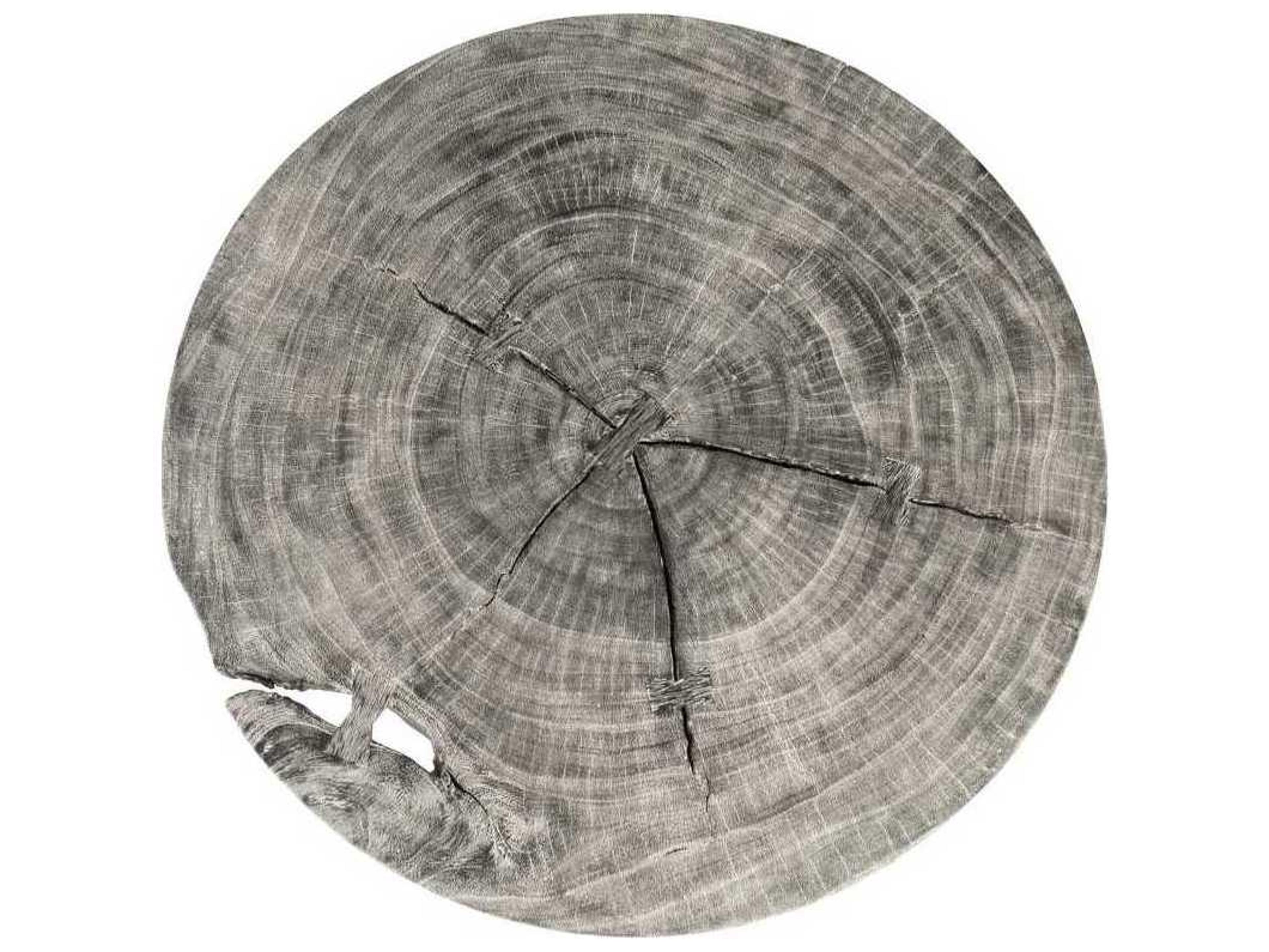 Phillips Collection Chamcha Wood Gray Stone Round Bar Table