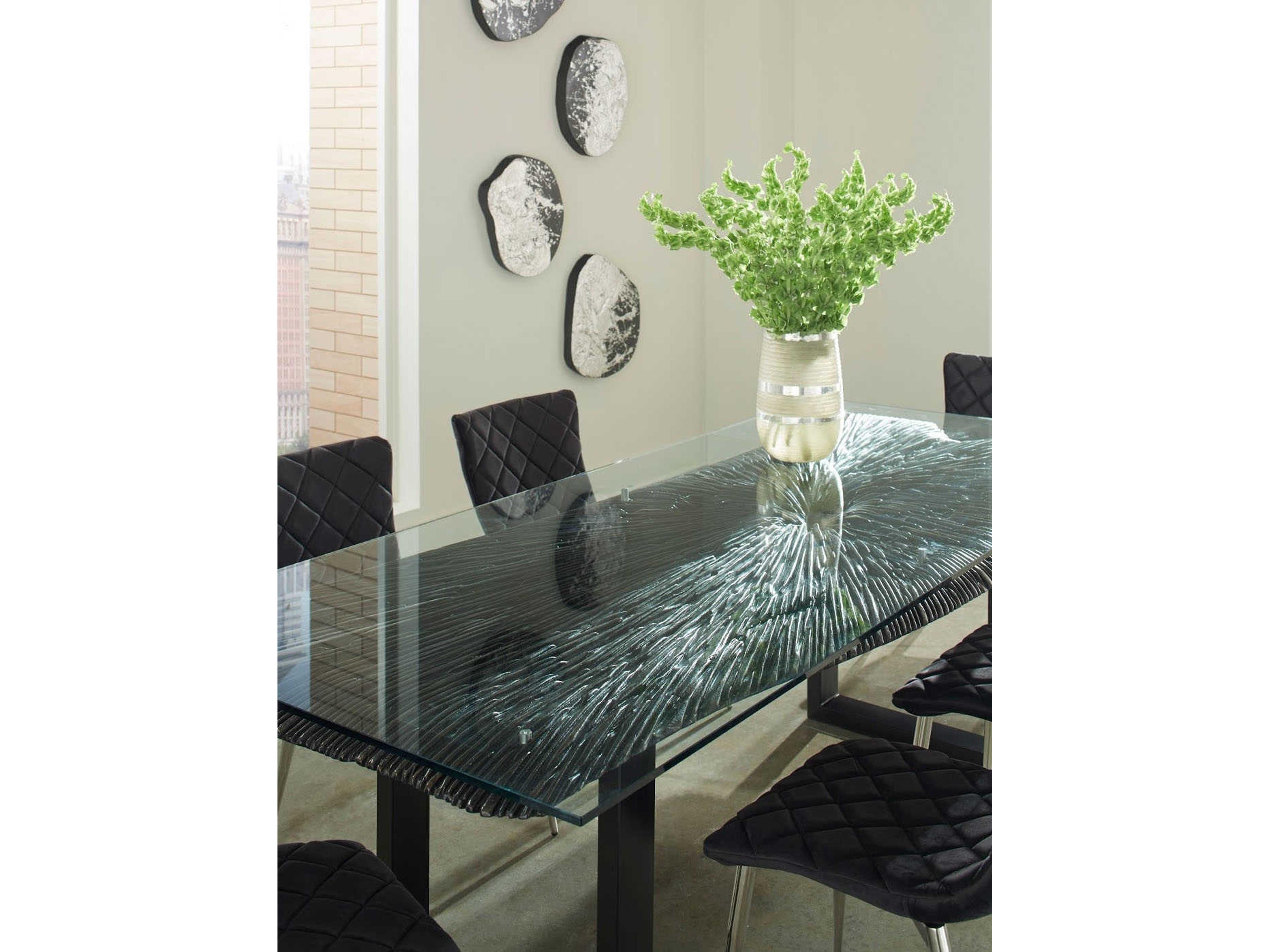 Phillips Collection Rectangular Glass Black Dining Table