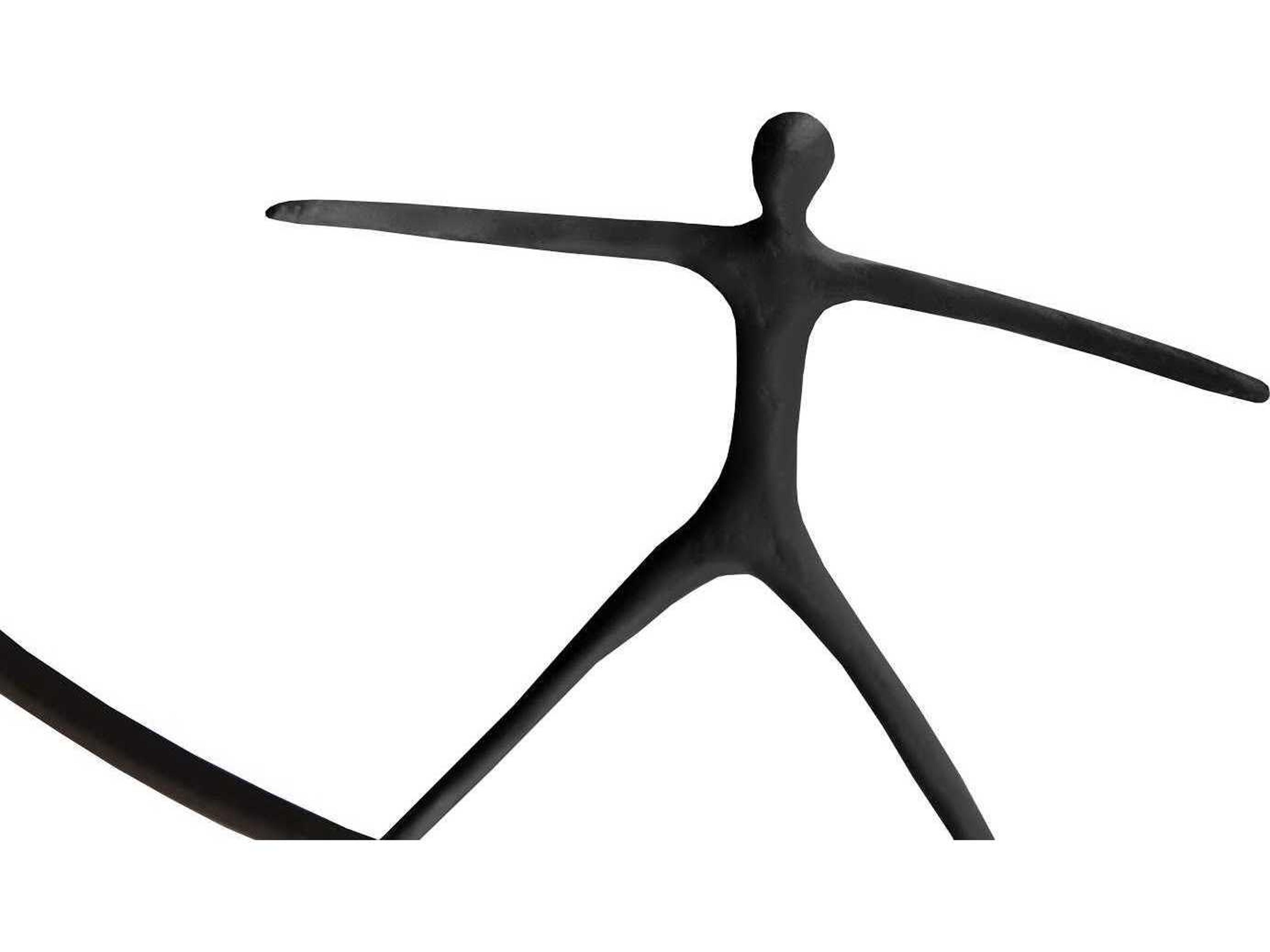 Phillips Collection Olympic Figure in Iron Ring Black/Rust Metal Wall Art