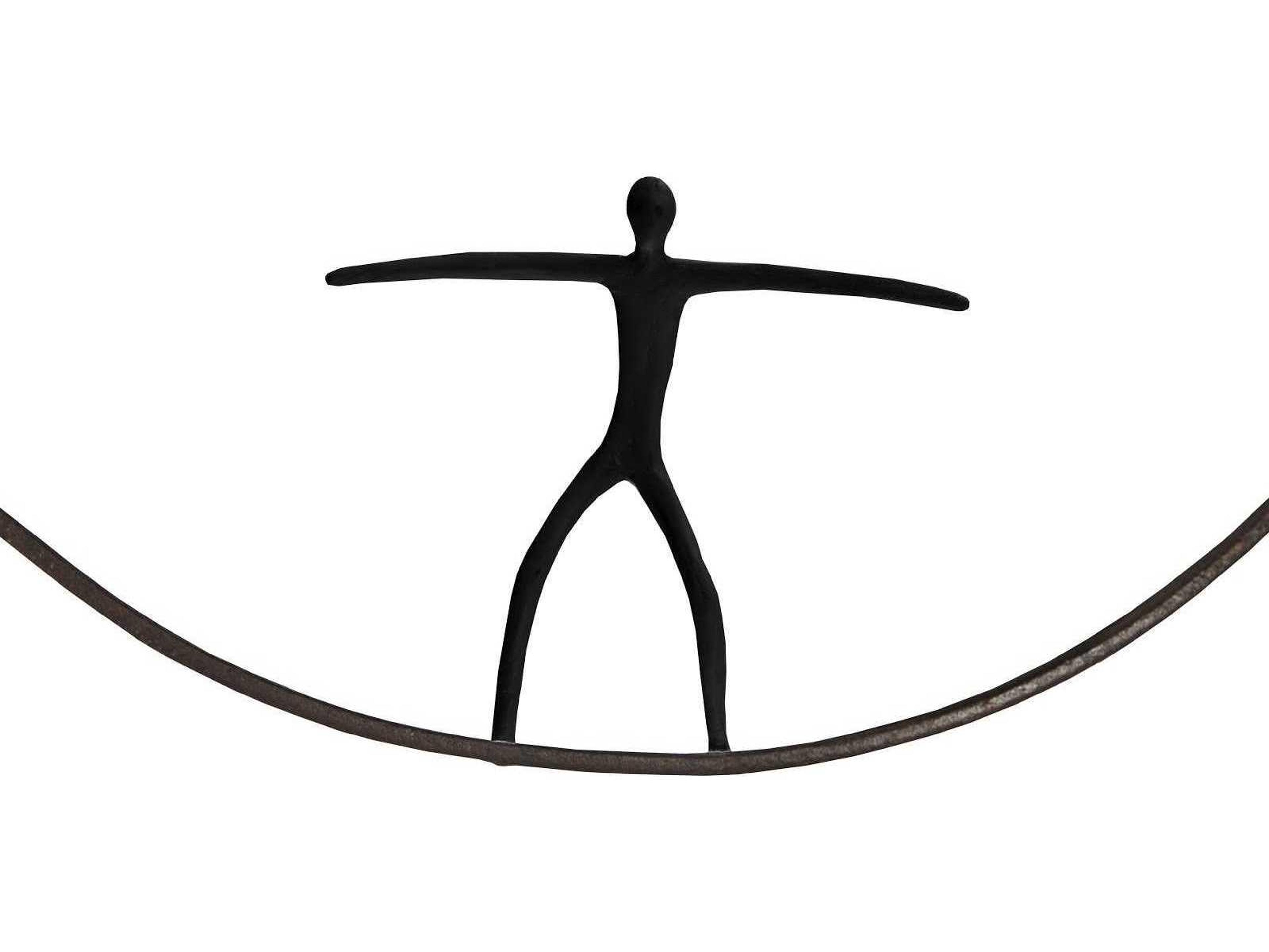 Phillips Collection Olympic Figure in Iron Ring Black/Rust Metal Wall Art