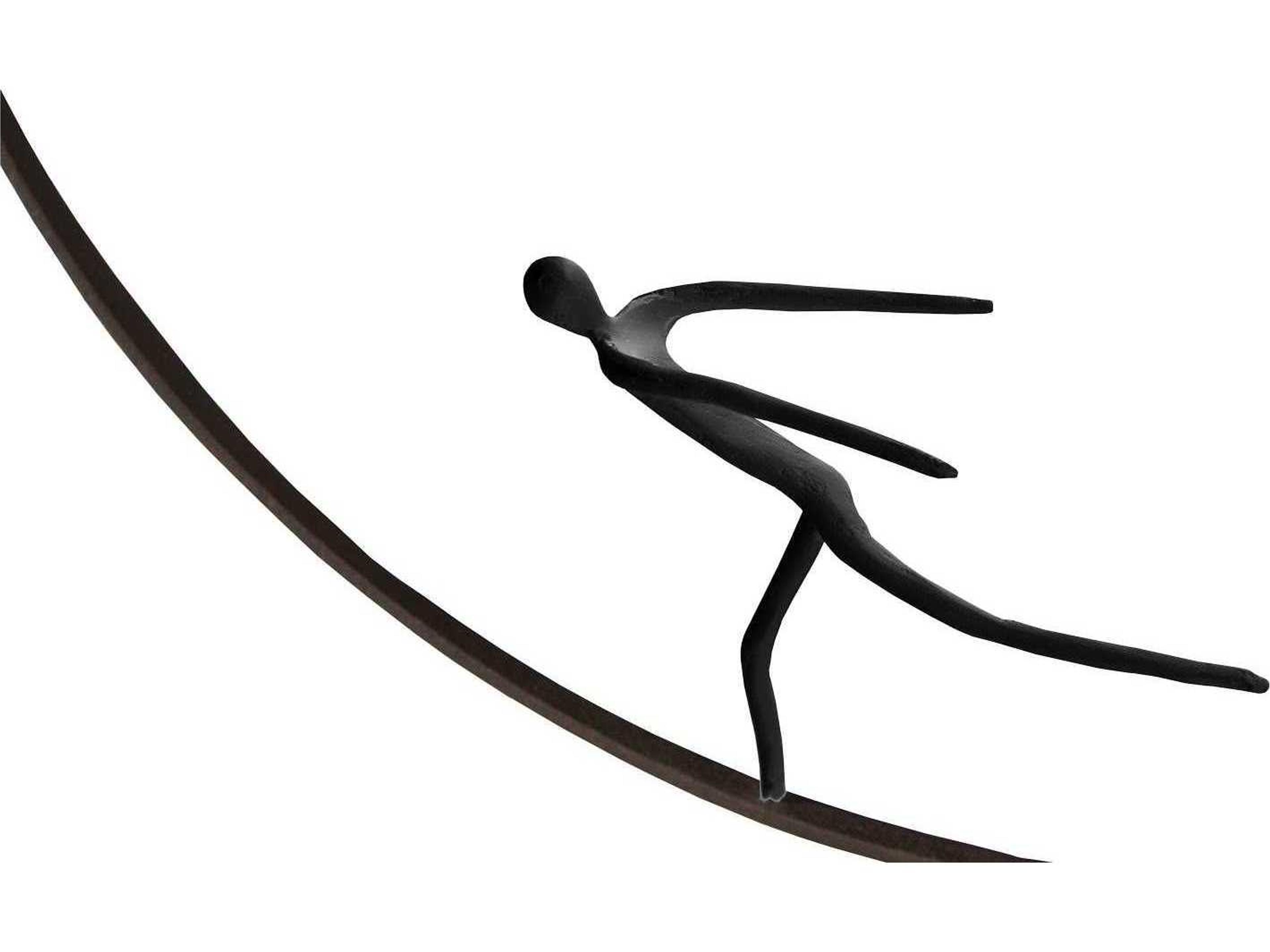 Phillips Collection Olympic Figure in Iron Ring Black/Rust Metal Wall Art