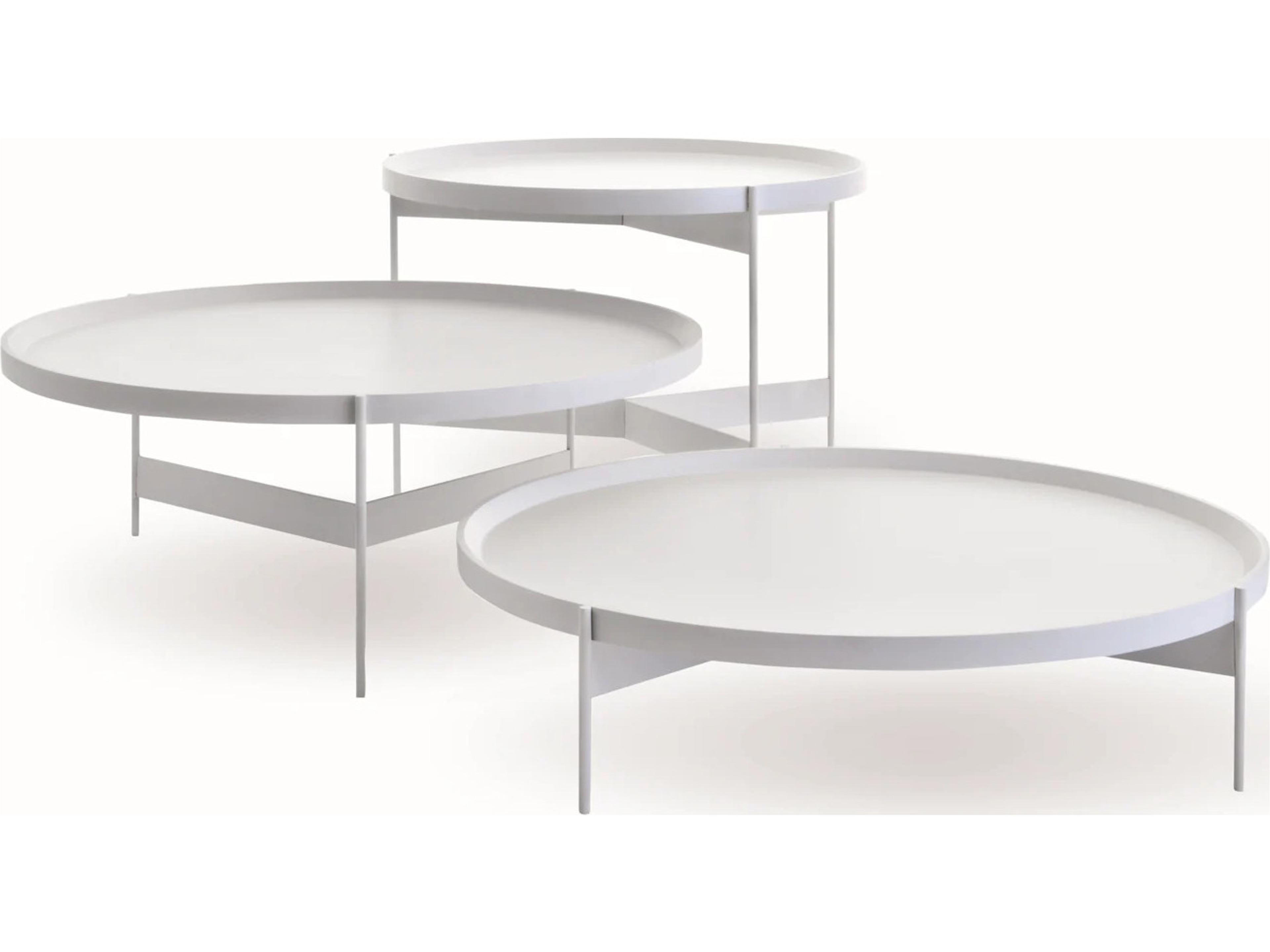 Pianca Abaco Tall Round Coffee Table Matt White