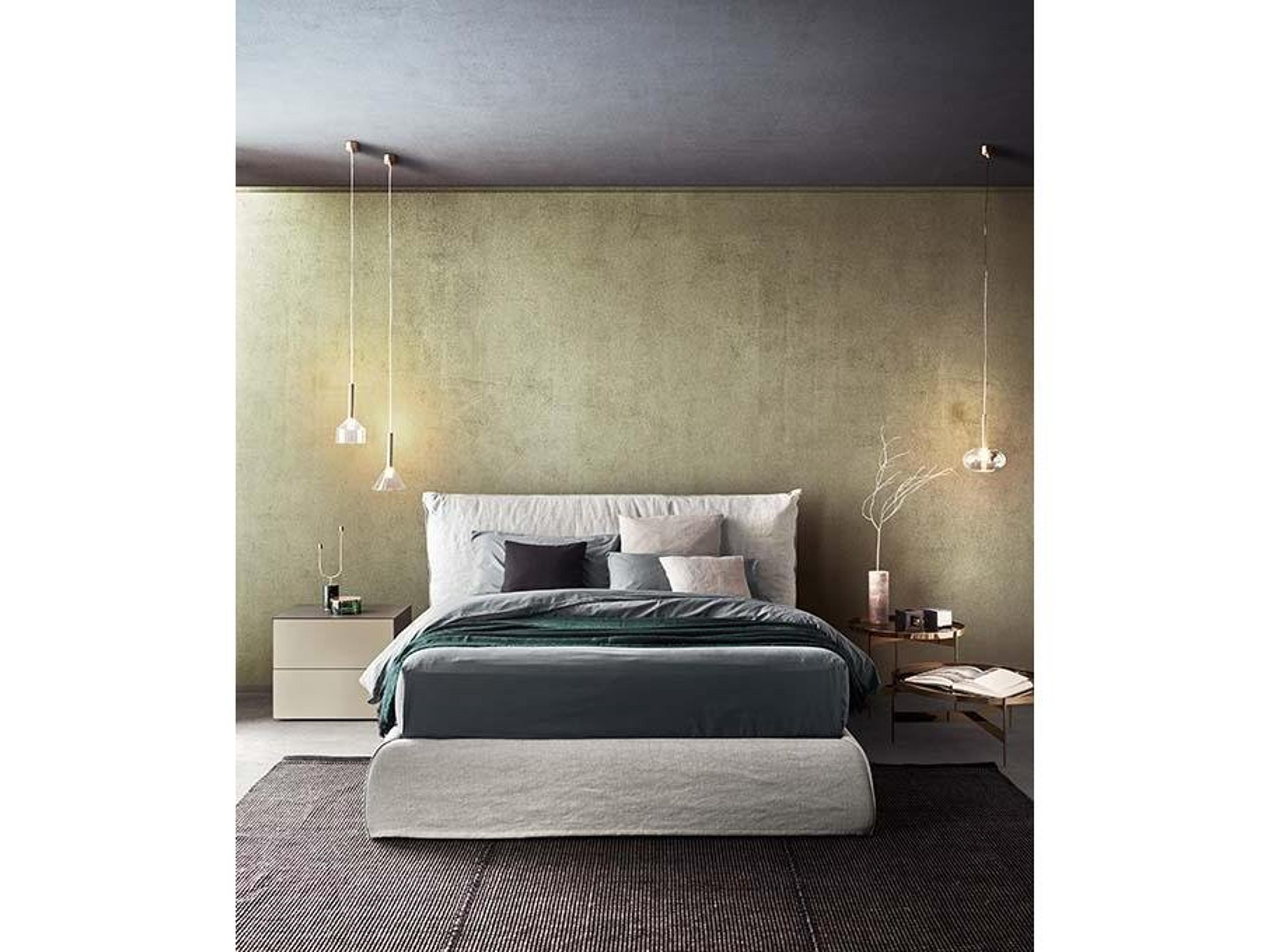 Pianca Piumoto King Size Bed 91" Light Grey Lima