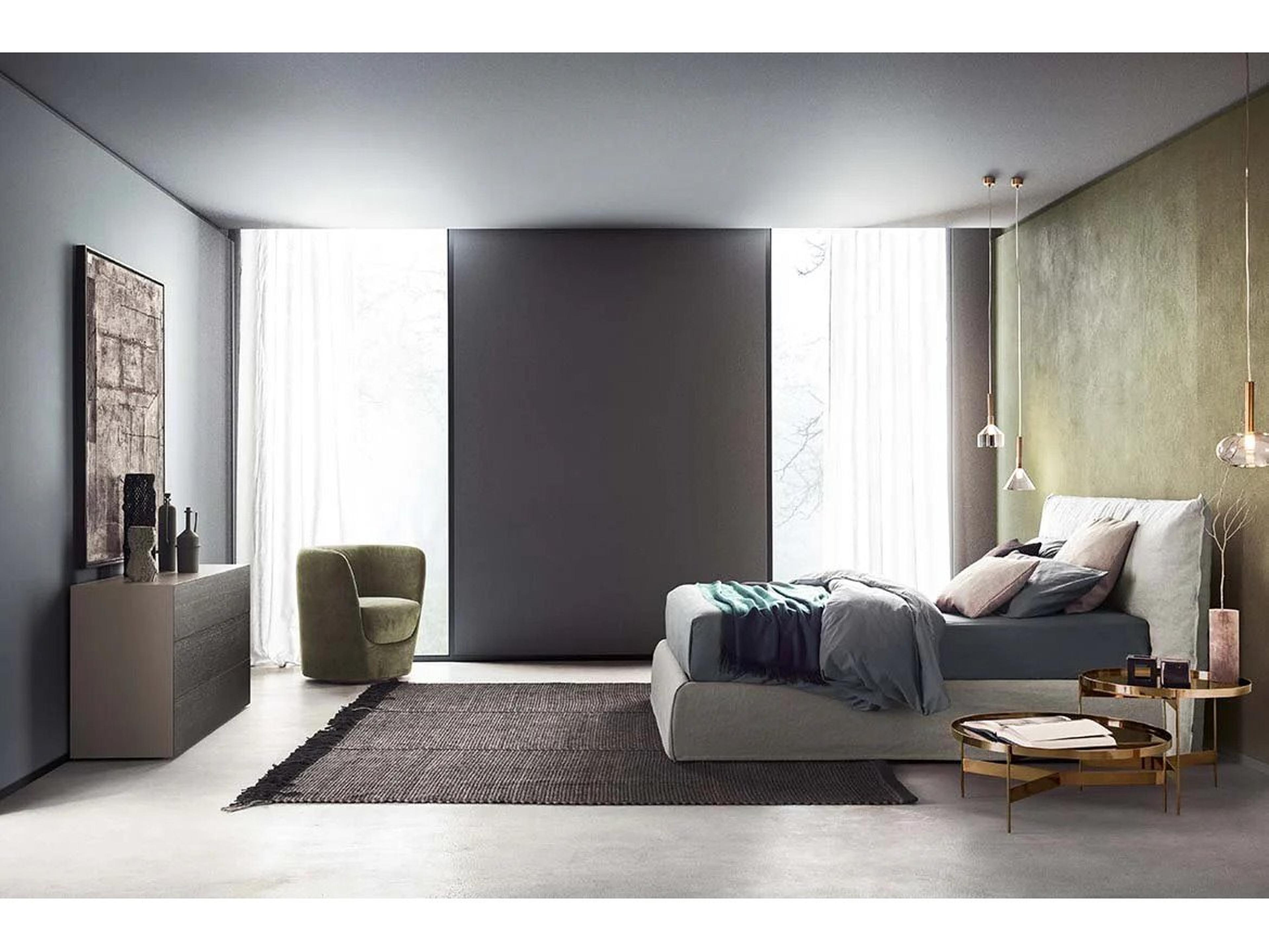 Pianca Piumoto King Size Bed 91" Light Grey Lima