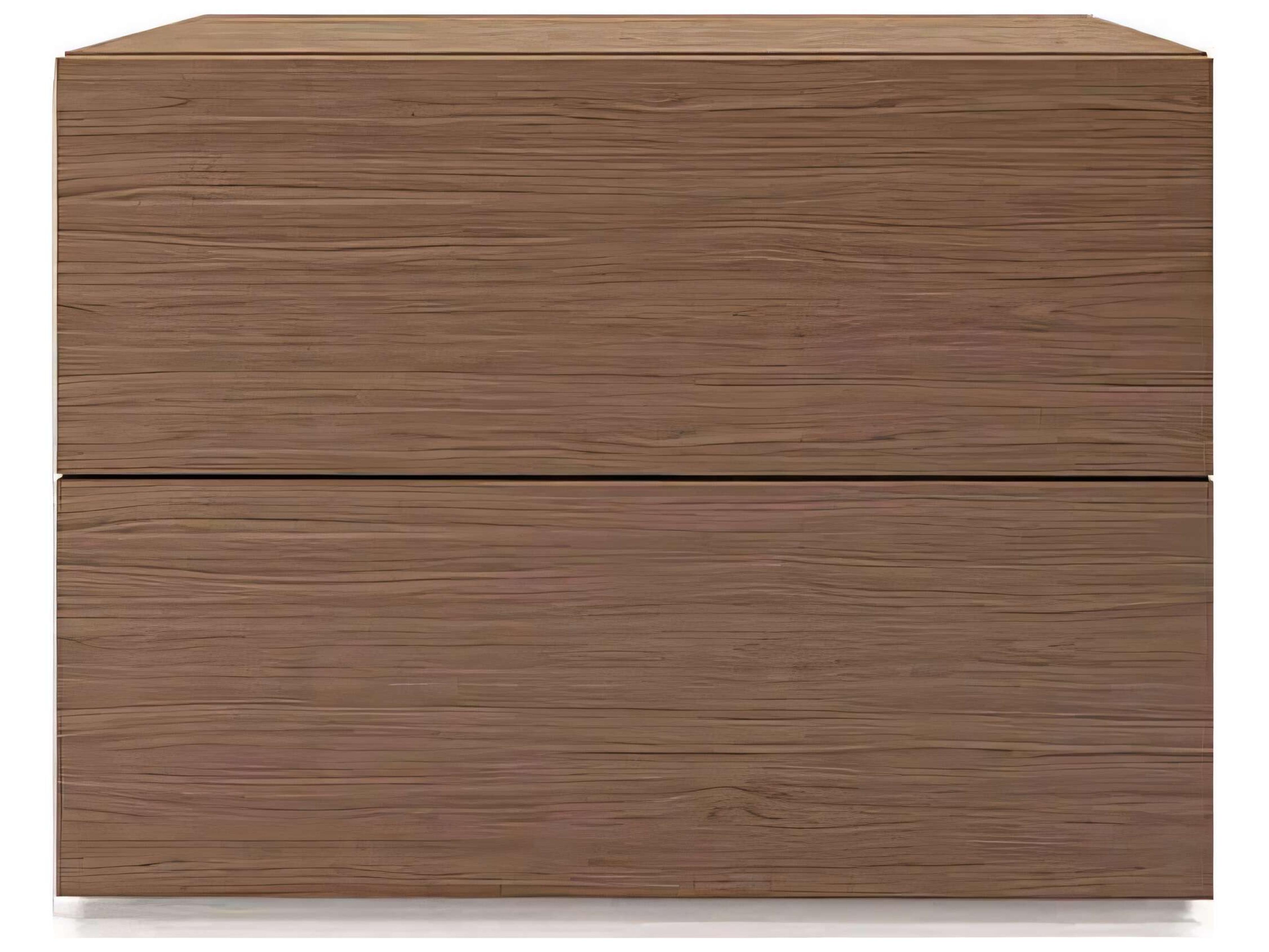 Pianca People 2-Drawers Brown Walnut Wood Nightstand