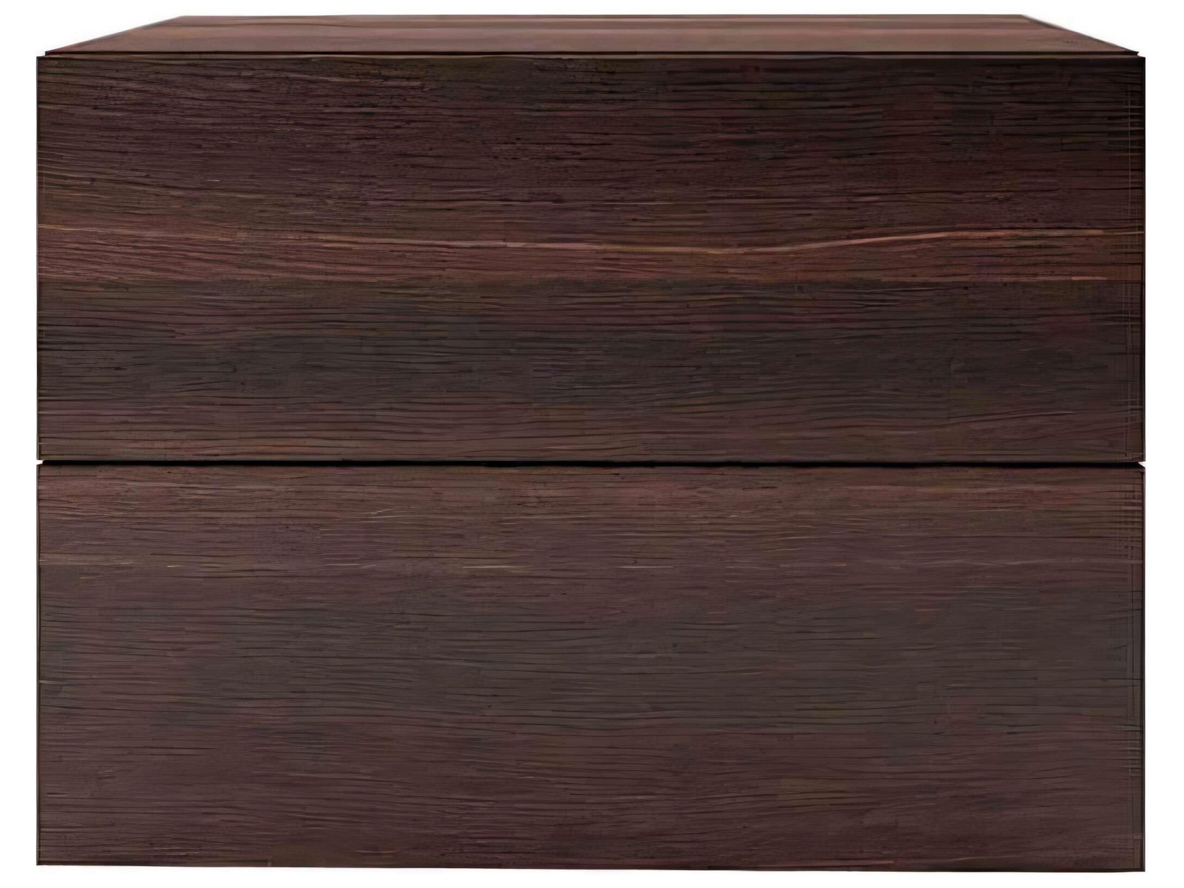 Pianca People 2-Drawers Brown Oak Wood Nightstand
