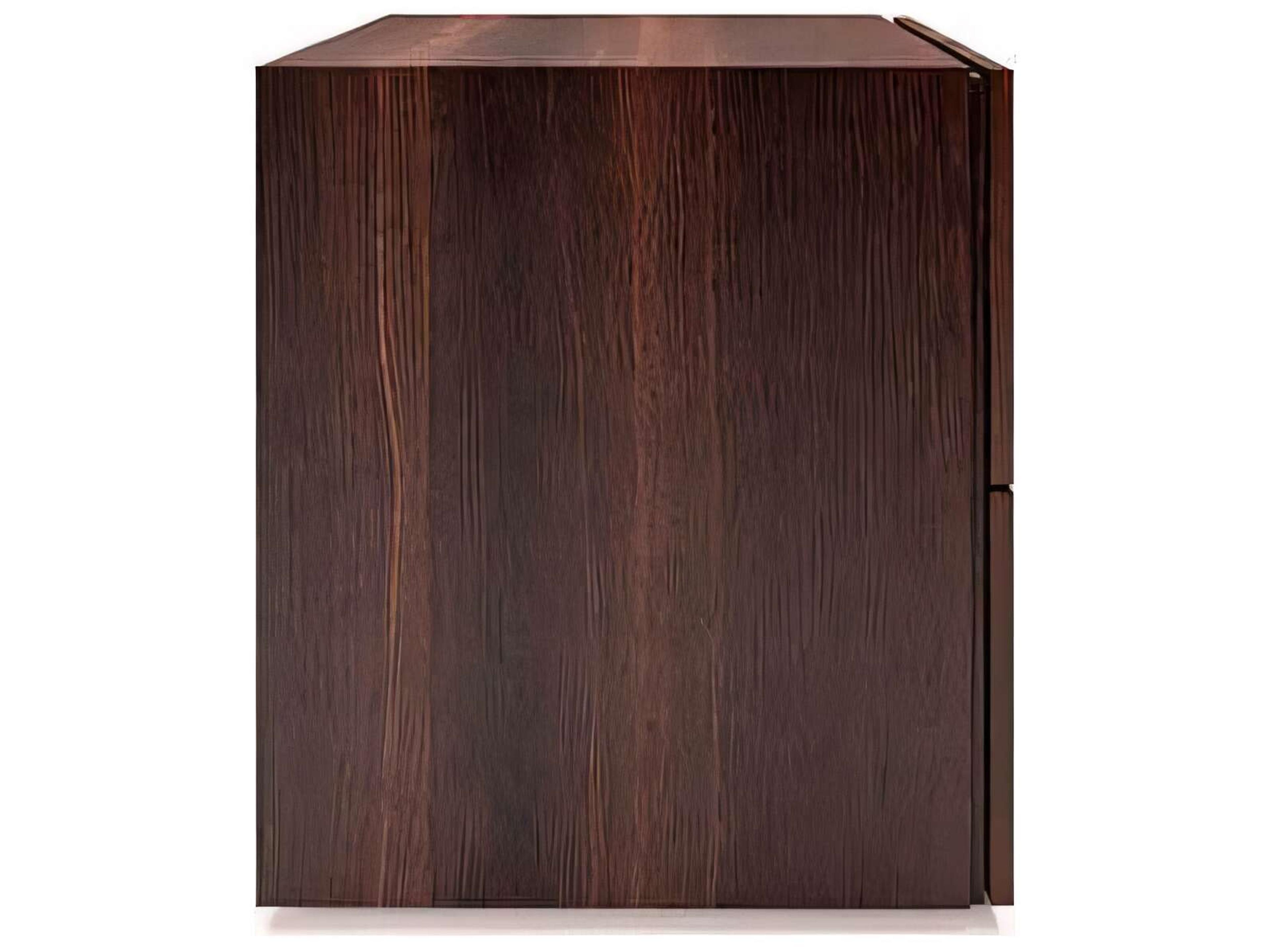 Pianca People 2-Drawers Brown Oak Wood Nightstand