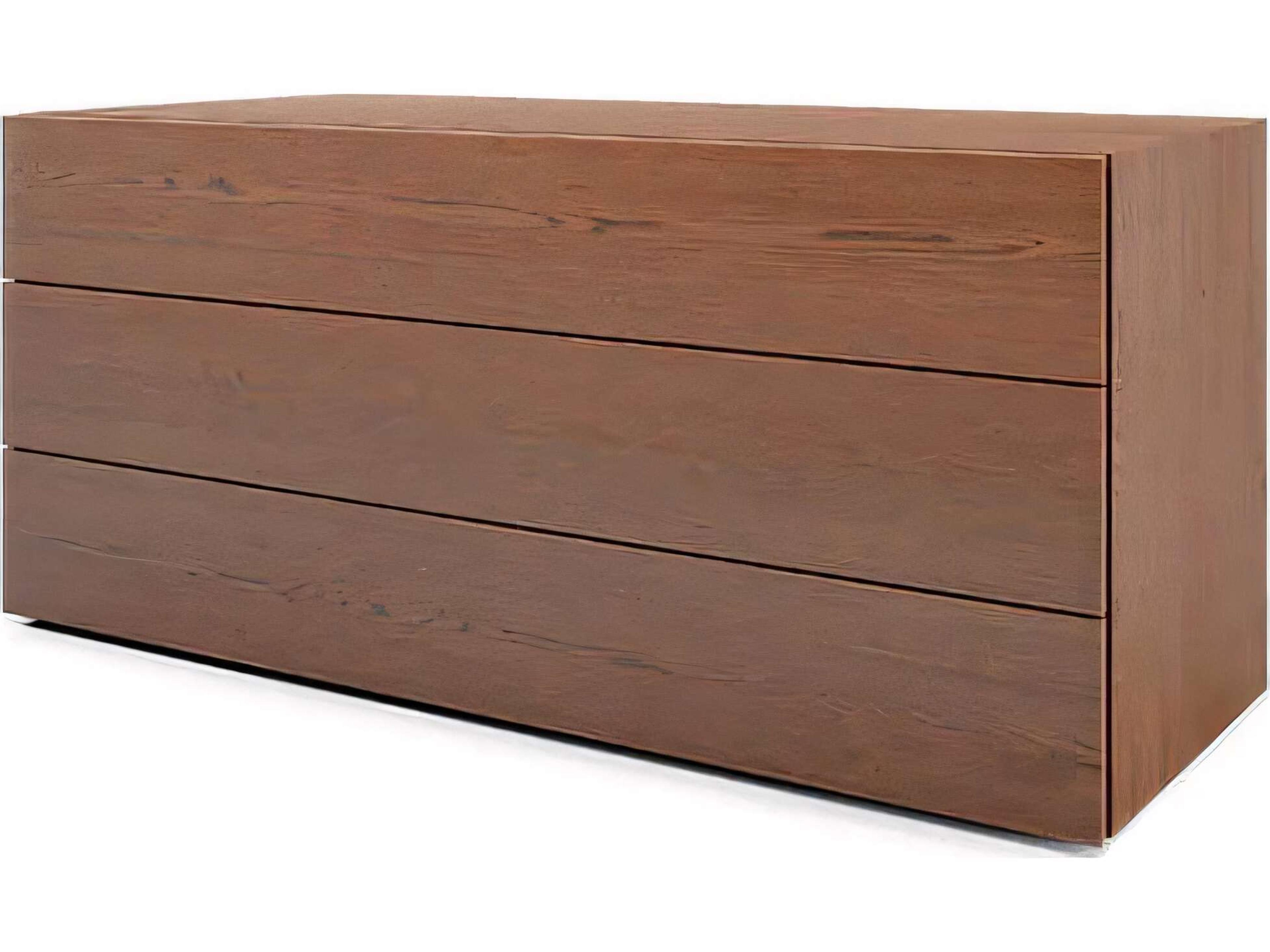 People 3-Drawers Brown Walnut Wood Dresser