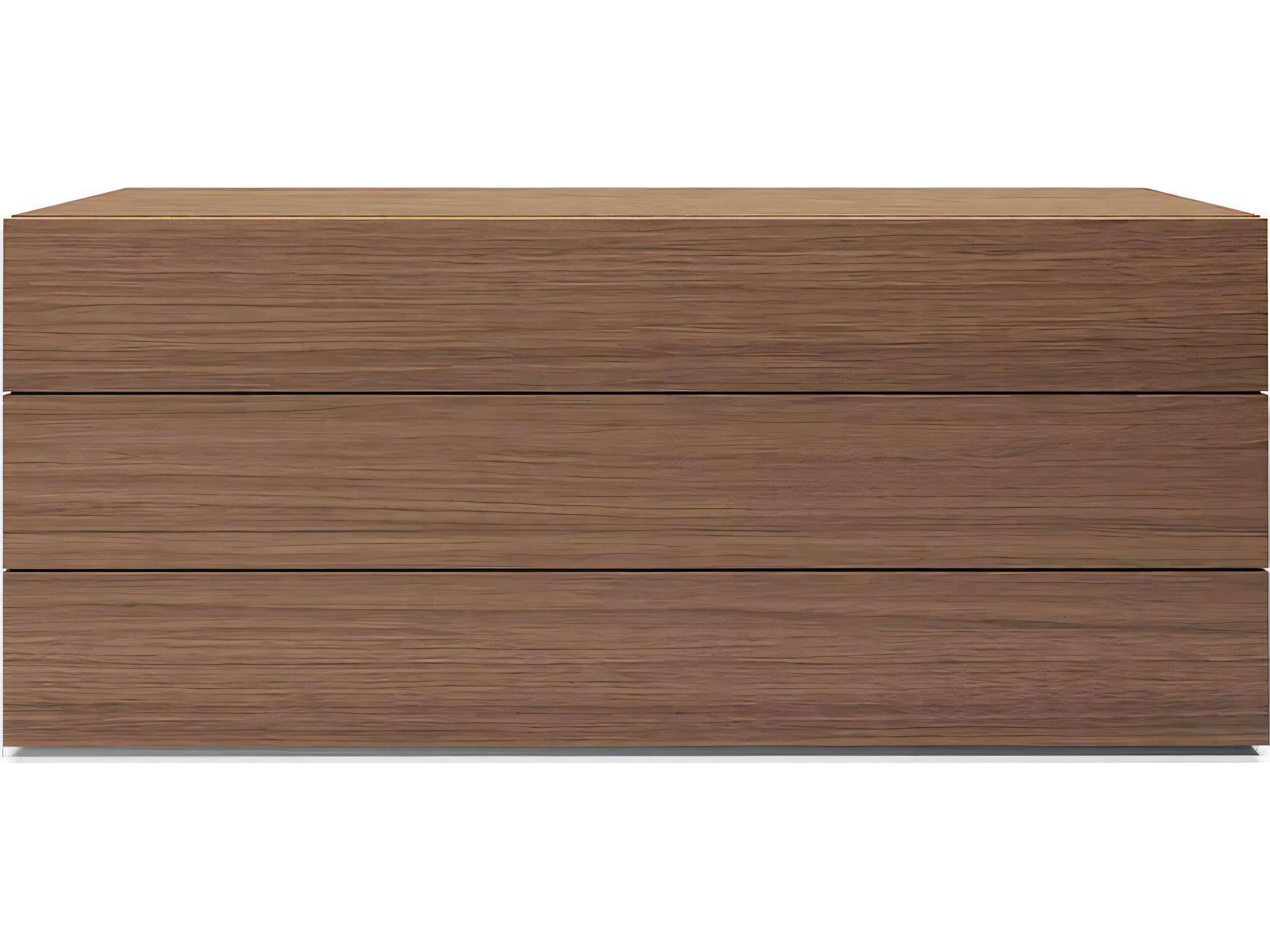 Pianca People 3-Drawers Brown Walnut Wood Dresser
