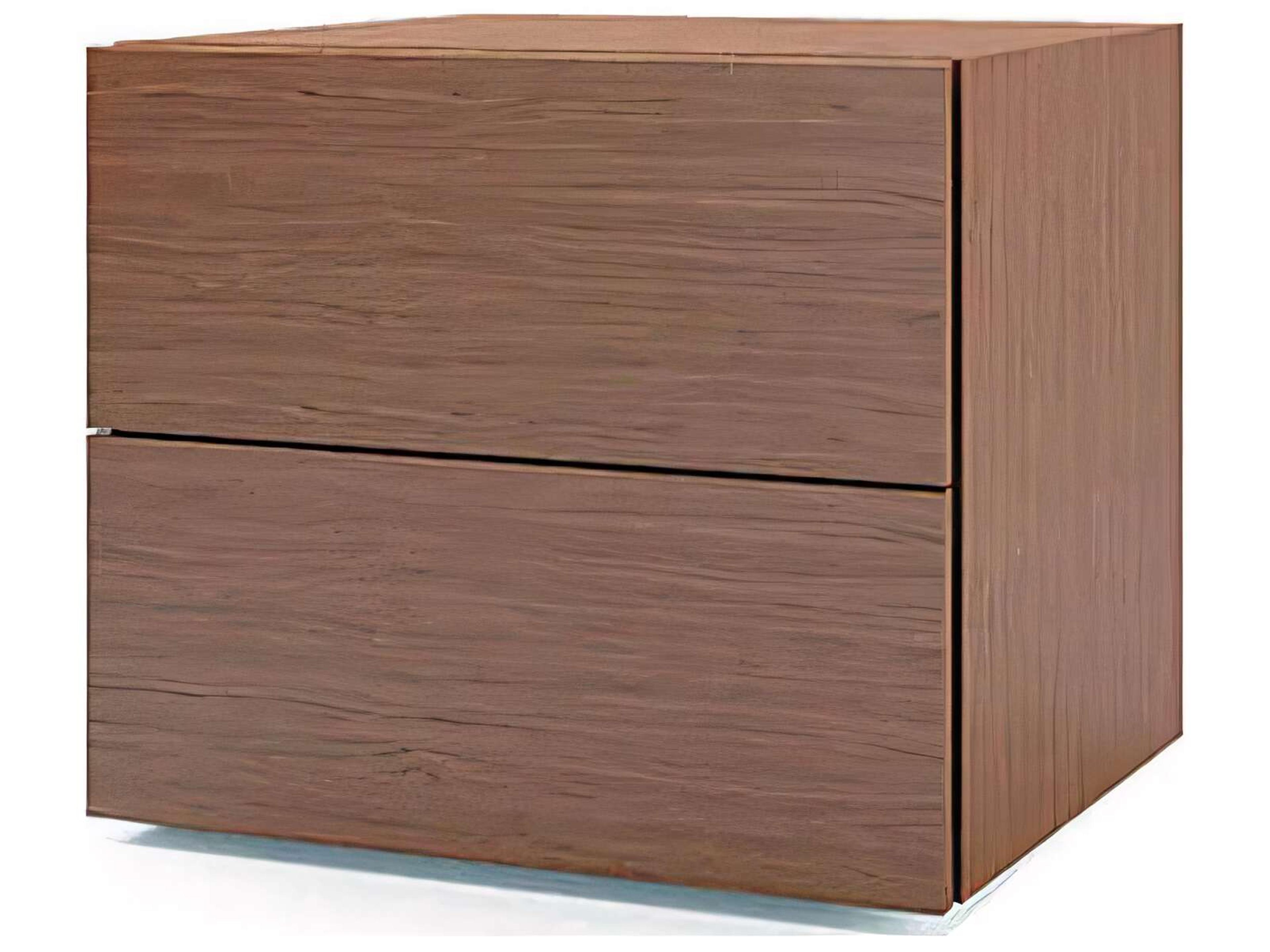 People 2-Drawers Brown Nightstand