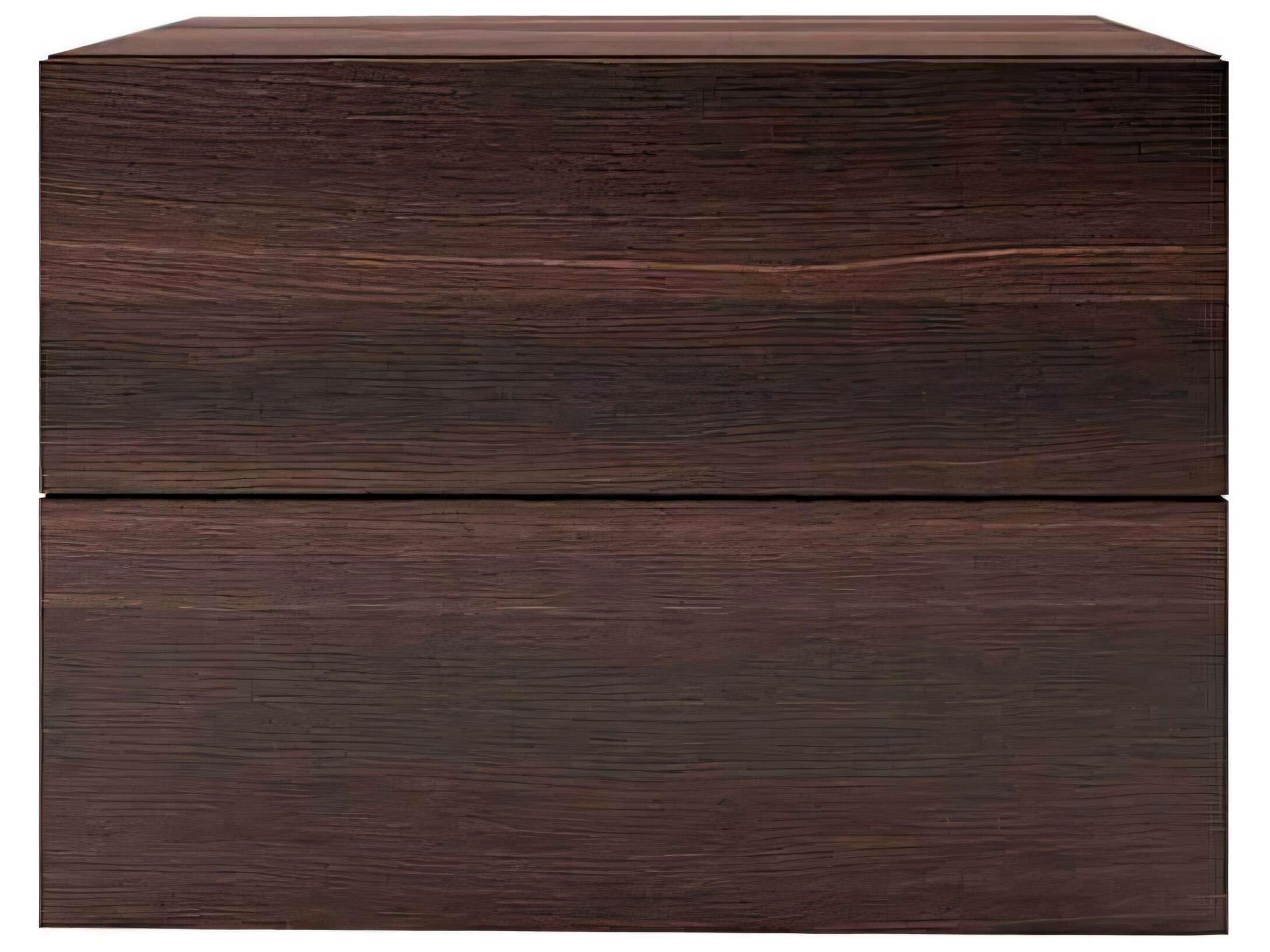 Pianca People 2-Drawers Brown Oak Wood Nightstand