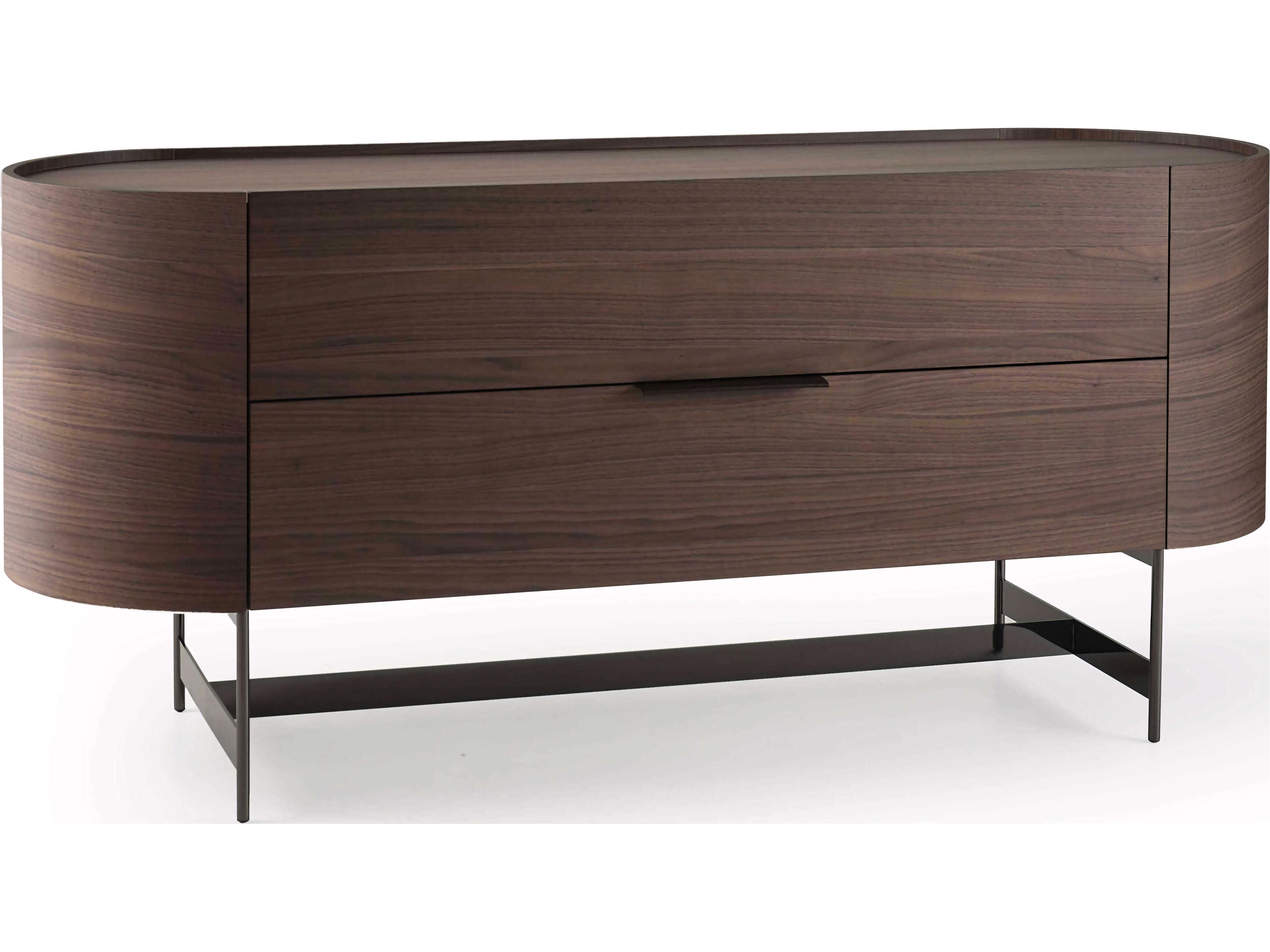 Dedalo 3-Drawers Brown Walnut Wood Dresser
