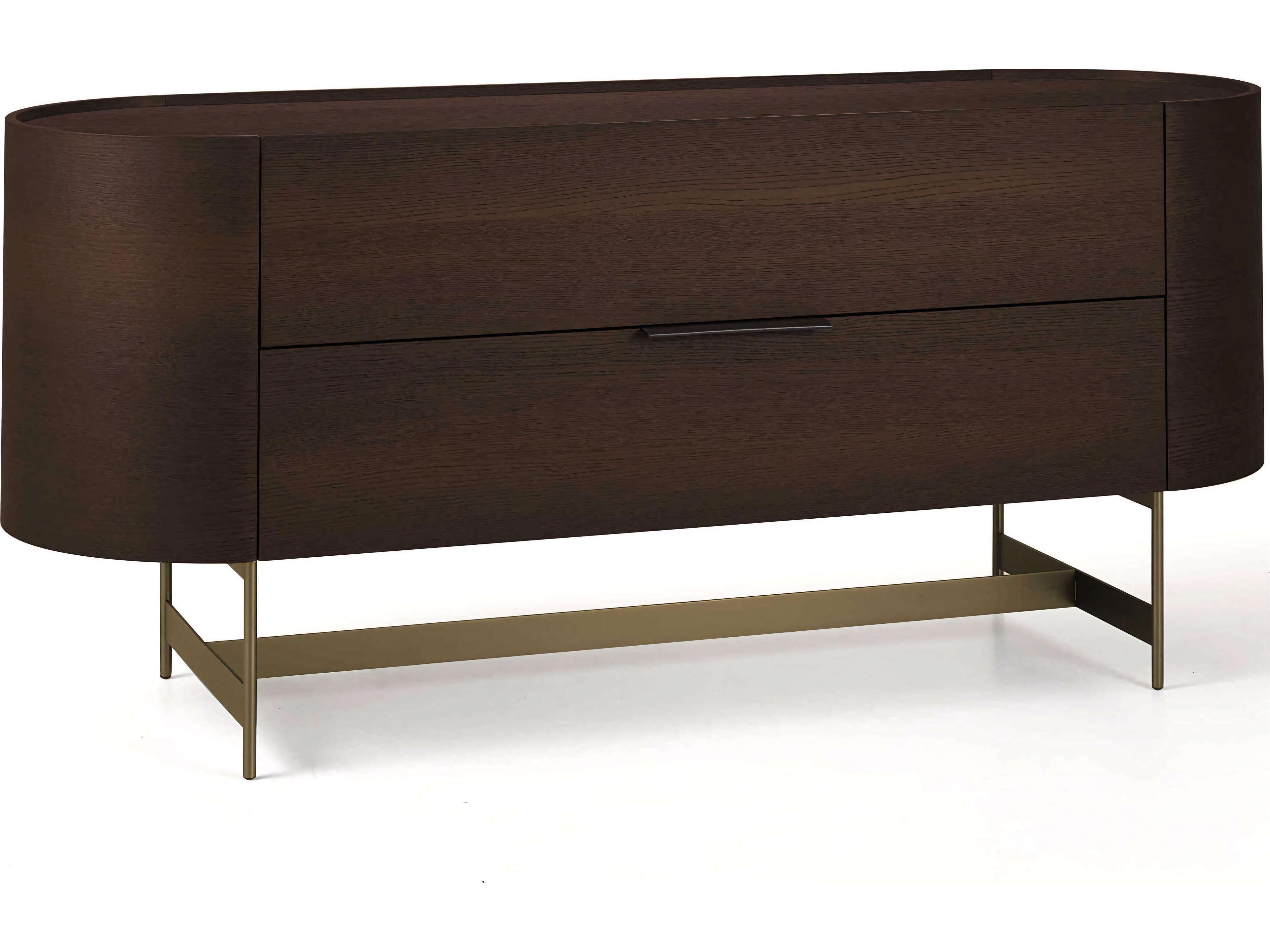 Dedalo 3-Drawers Brown Oak Wood Dresser